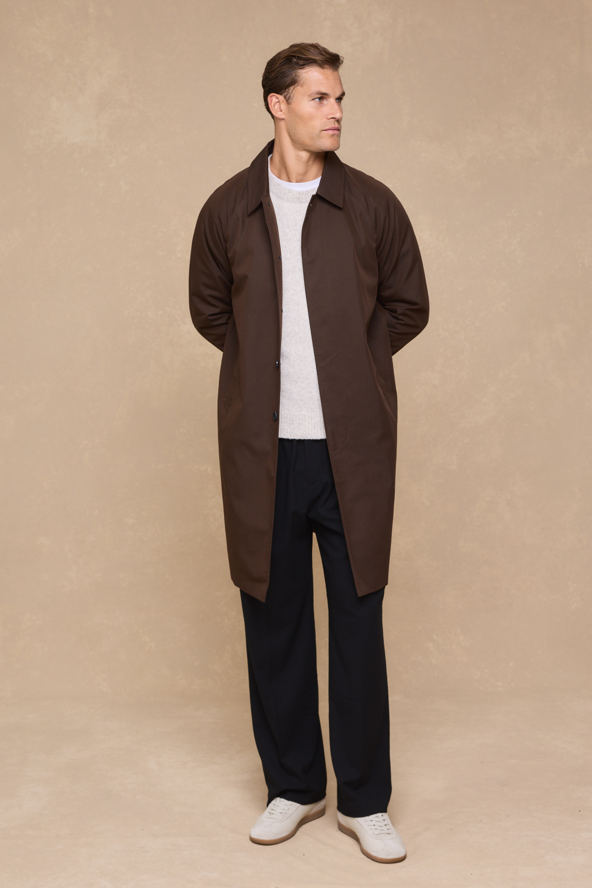 Iver Heavy Cotton Trench - Brown