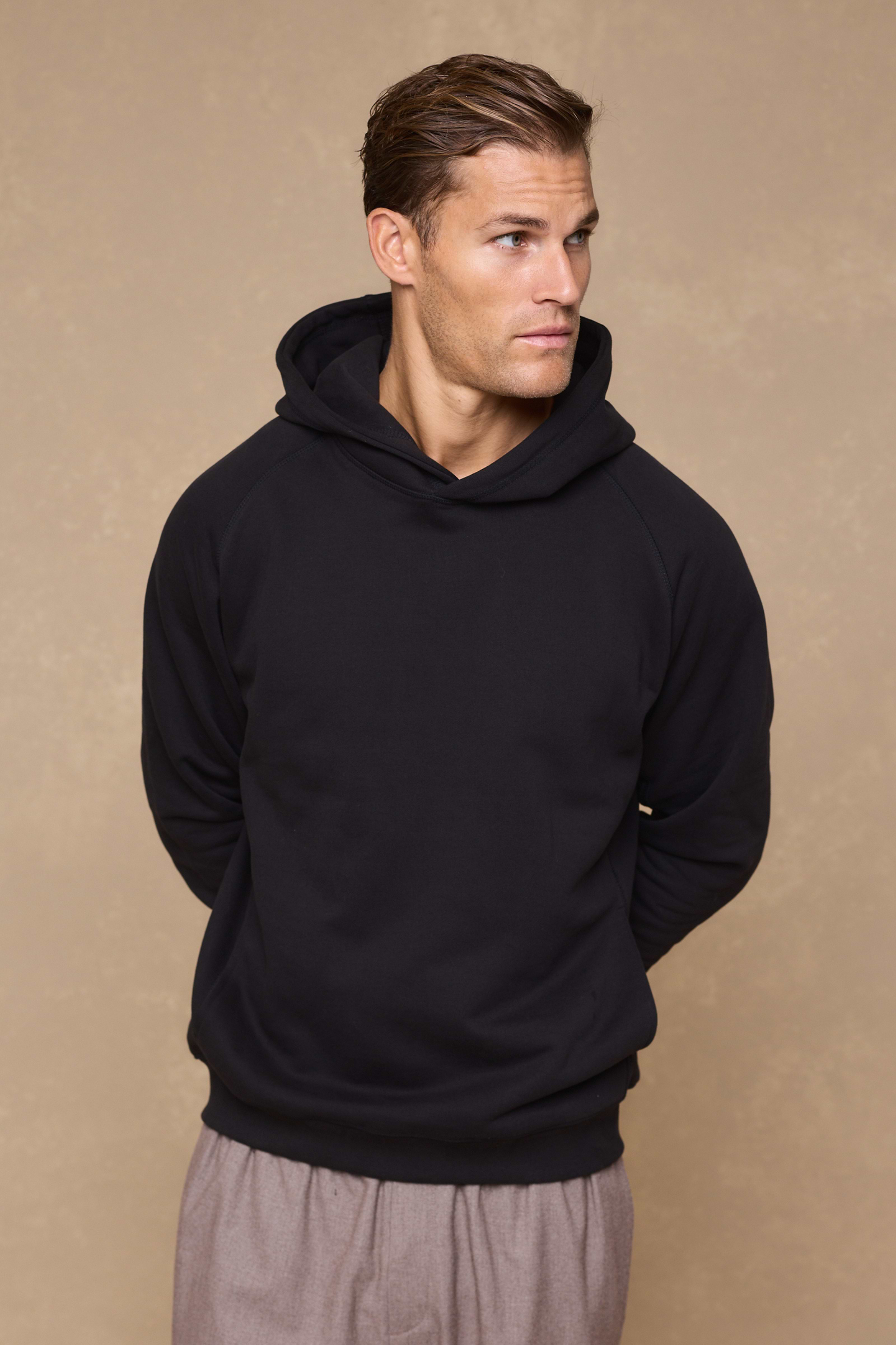 Axel Relaxed Panelled Hoodie - Schwarz