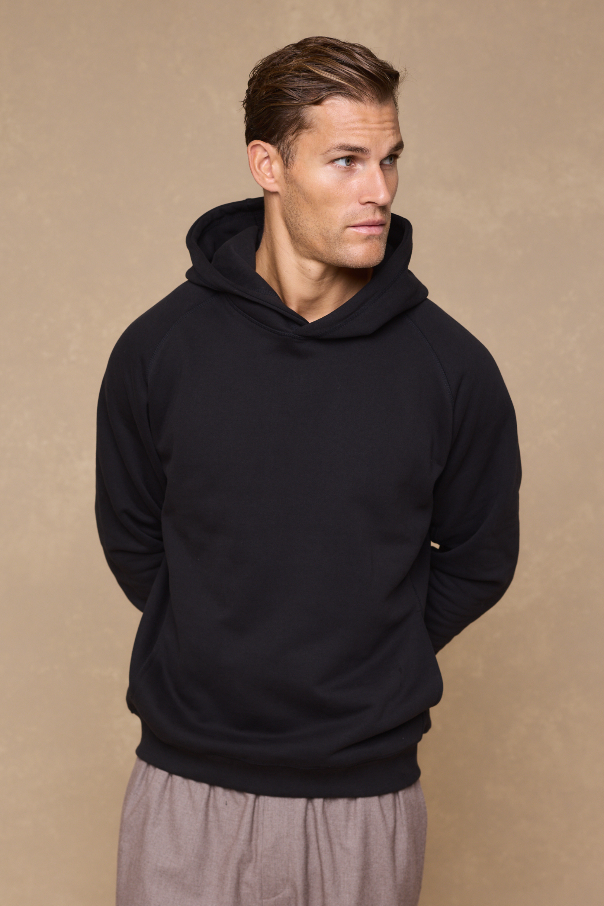 Axel Relaxed Panelled Hoodie - Black