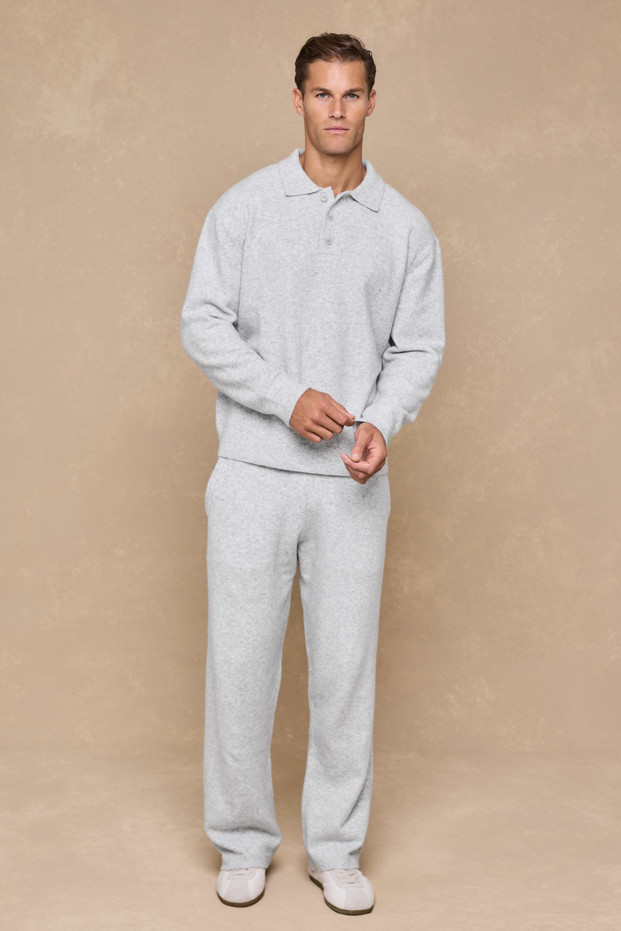 Otto Long Sleeve Polo - Grey Marl
