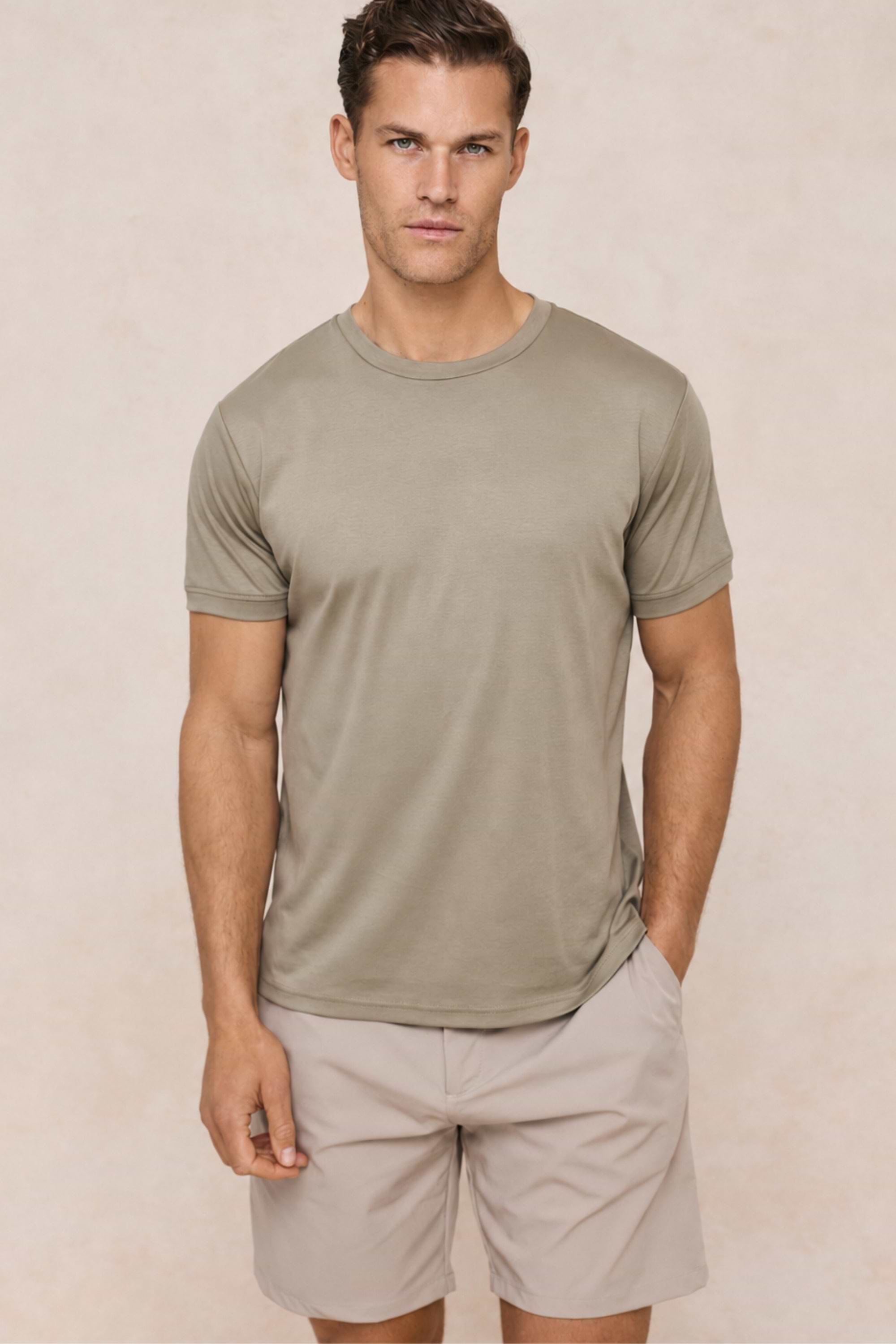 Luxe Mercerised T-Shirt - Dark Sage