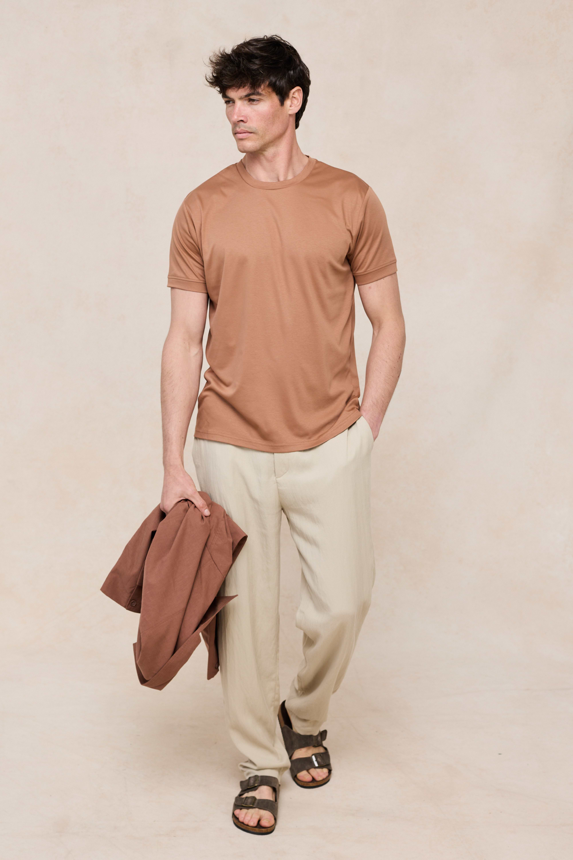 Luxe Mercerised T-Shirt - Rust Orange