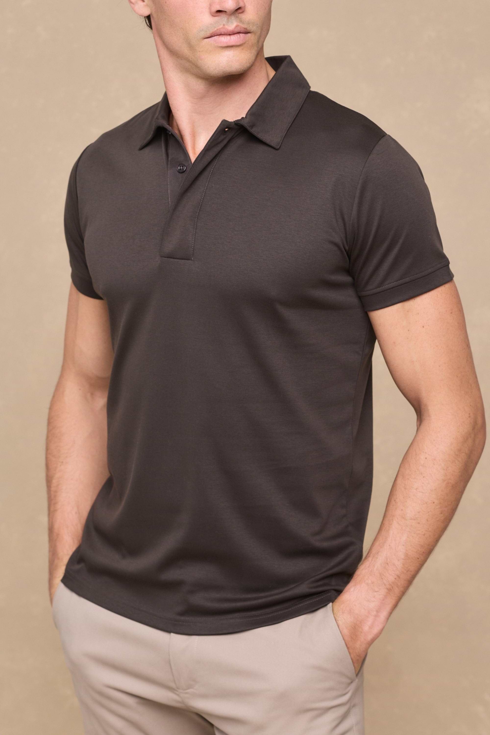 Santi Mercerised Polo Shirt - Brown