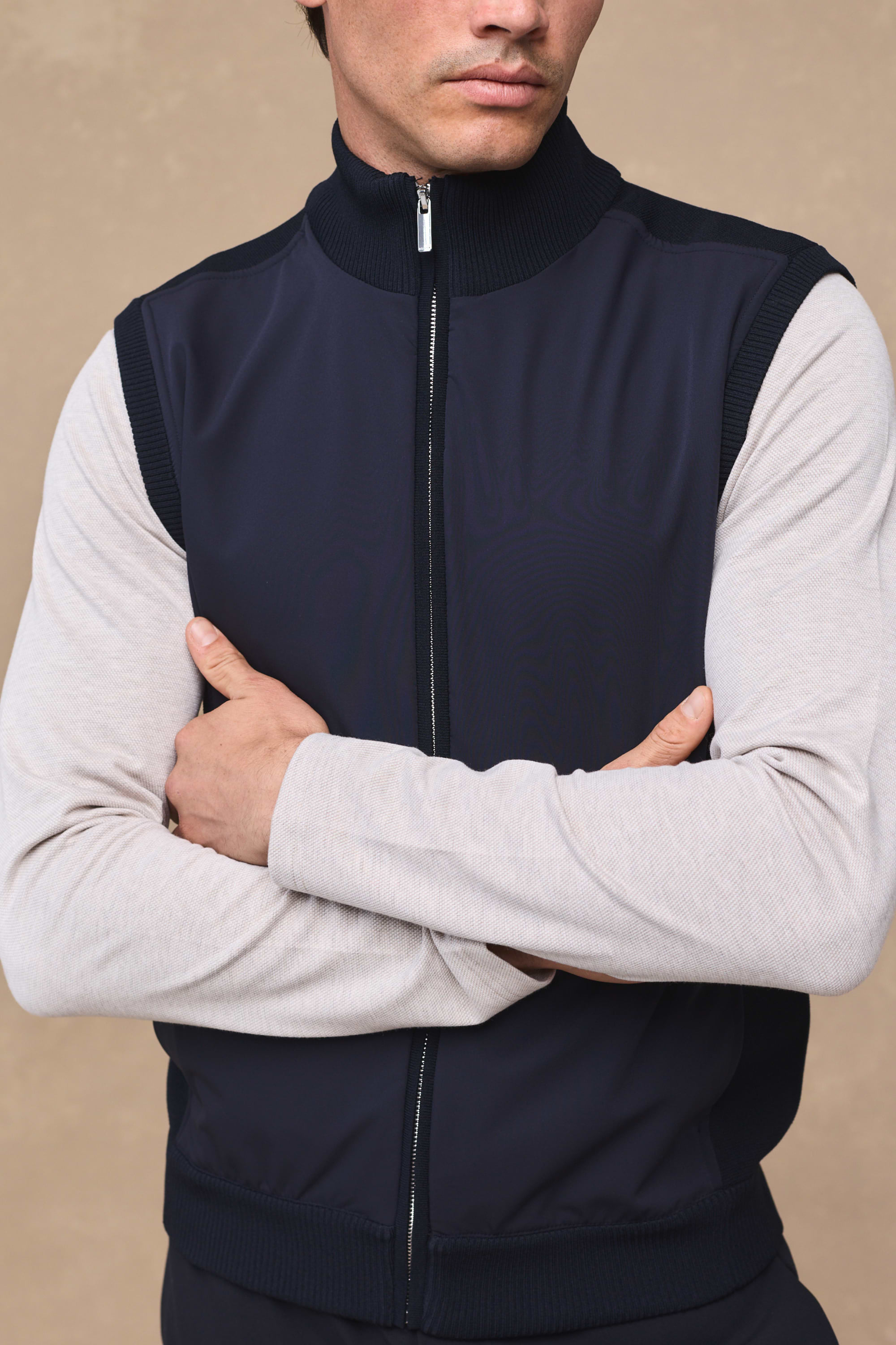 Davi Hybrid Knitted Gilet - Midnight Navy