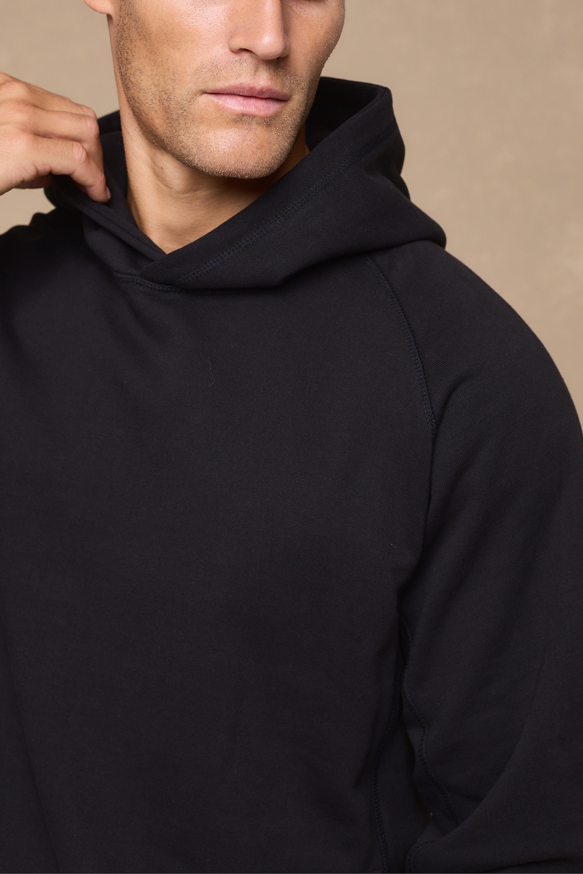 Axel Relaxed Panelled Hoodie - Black