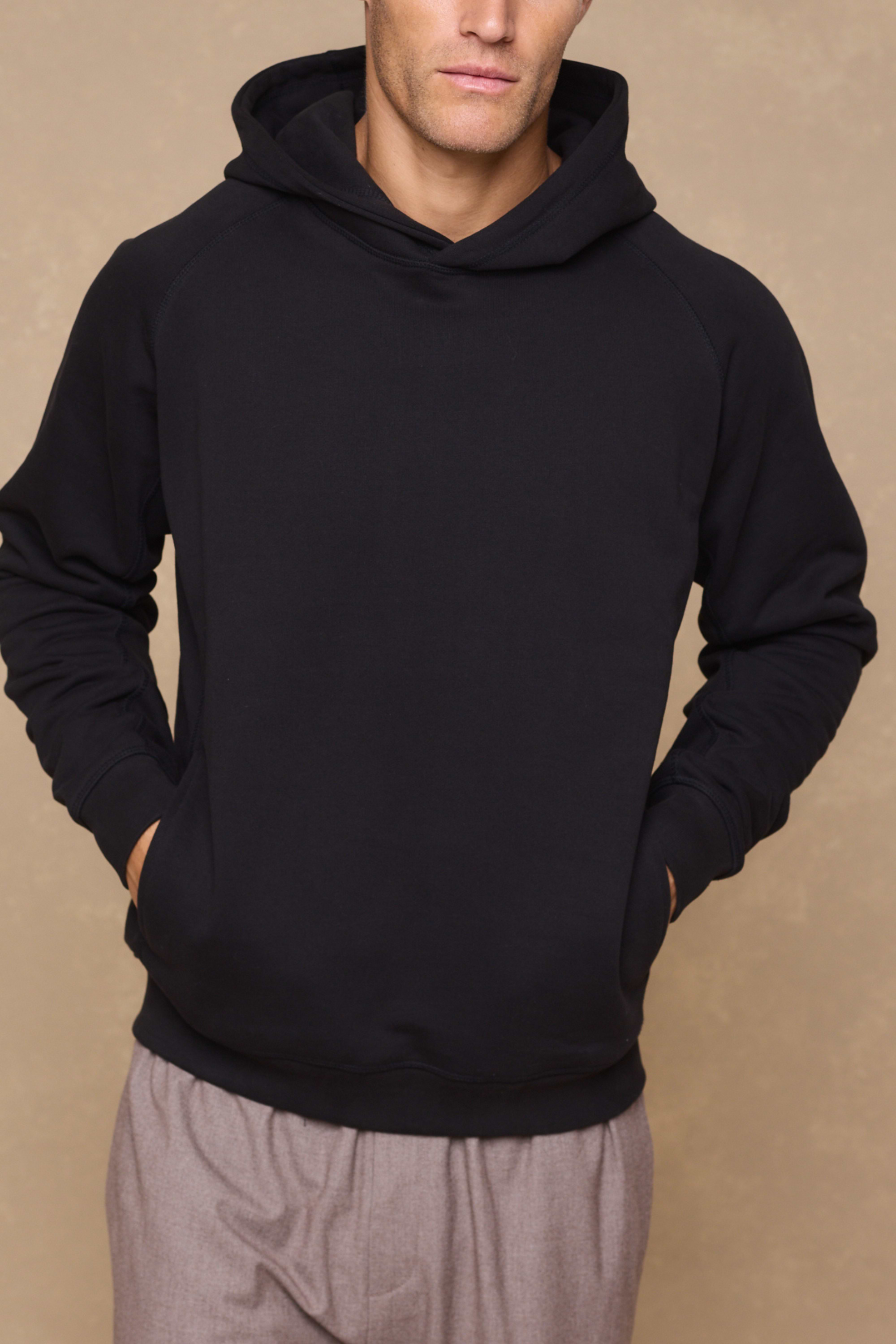 Axel Relaxed Panelled Hoodie - Black