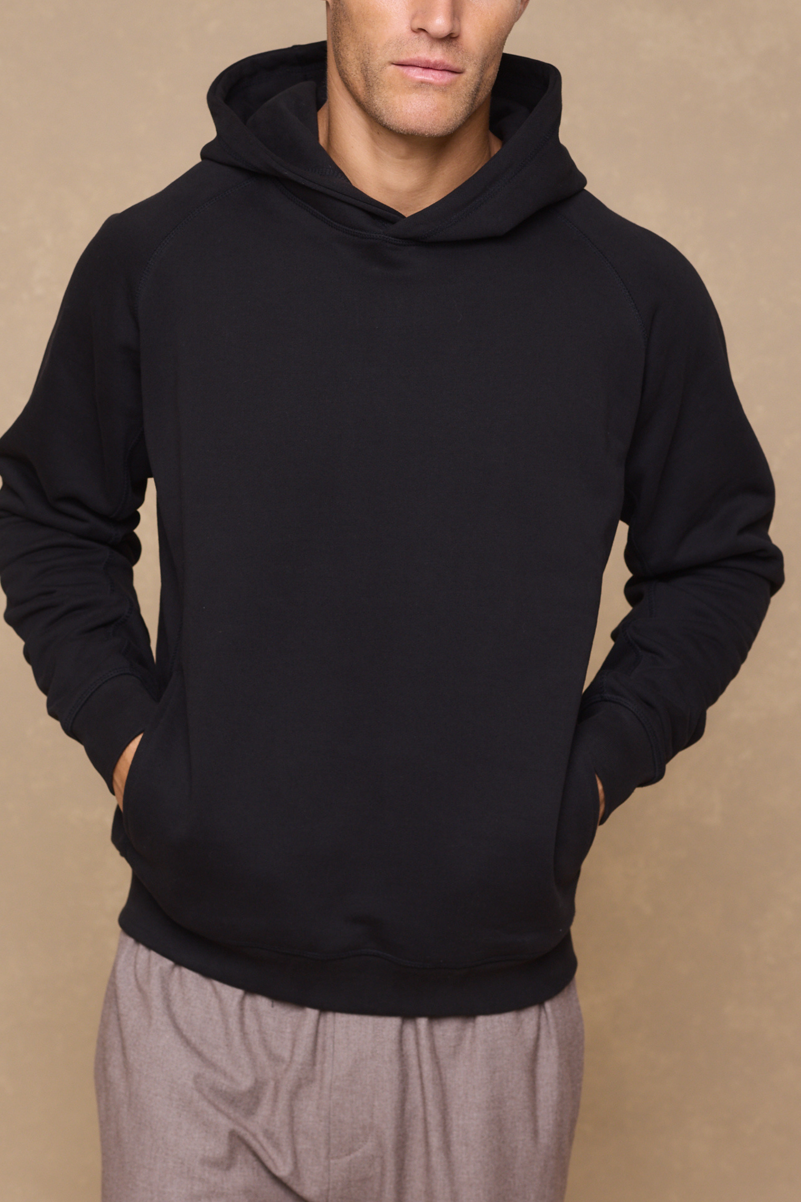 Axel Relaxed Panelled Hoodie - Black