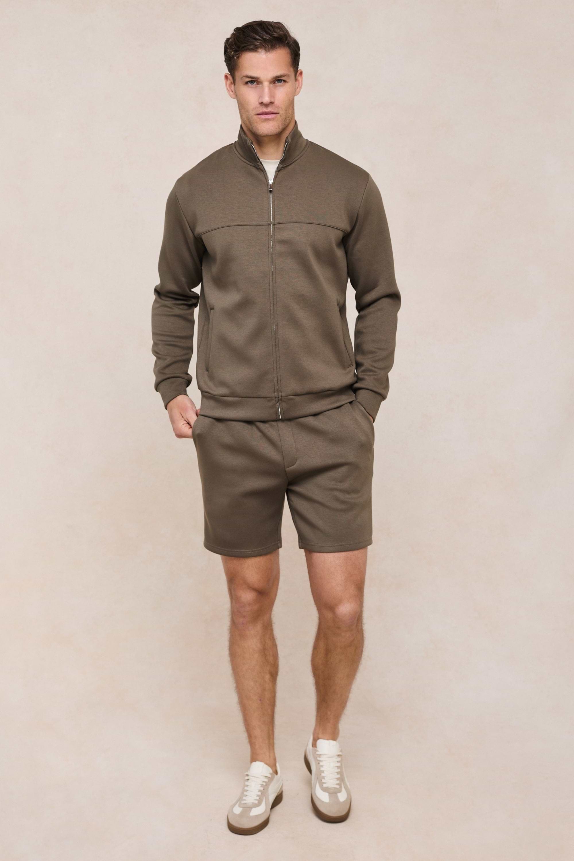 Luxe Zip Through Jacket - Burnt Olive