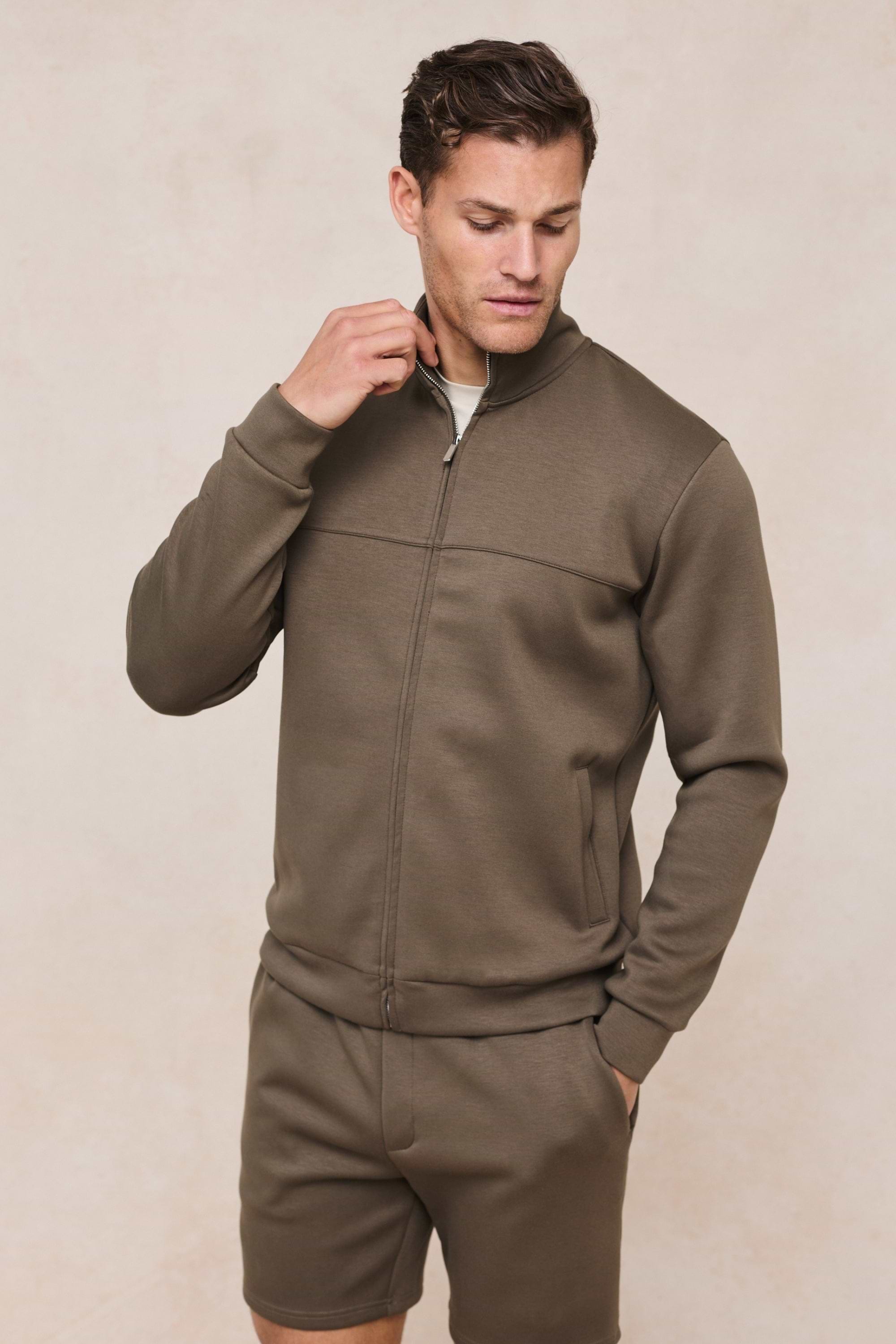 Luxe Zip Through Jacket - Burnt Olive