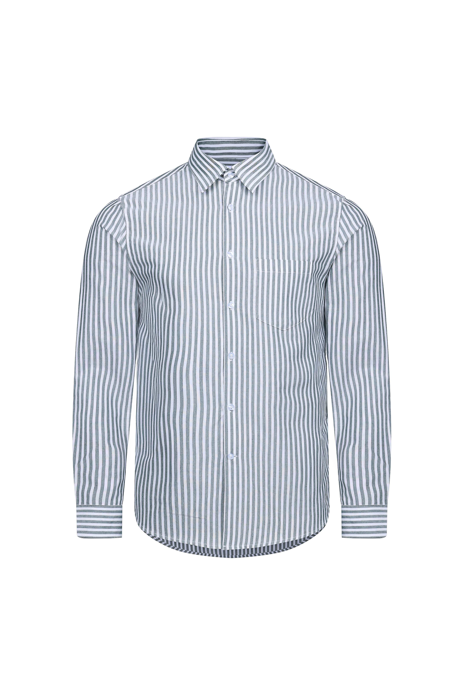 Abilo Striped Shirt - Khaki/Ecru
