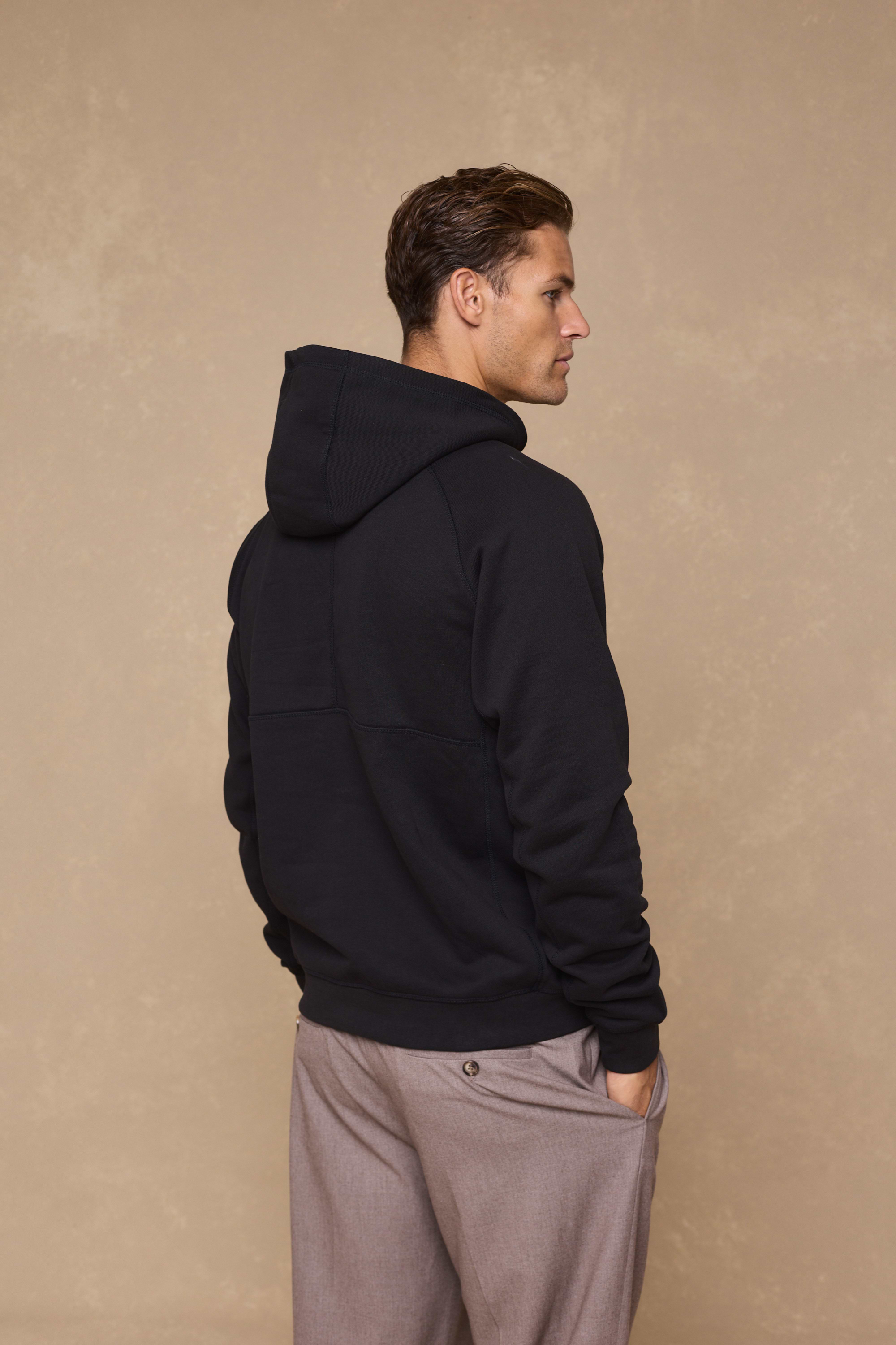 Axel Relaxed Panelled Hoodie - Black