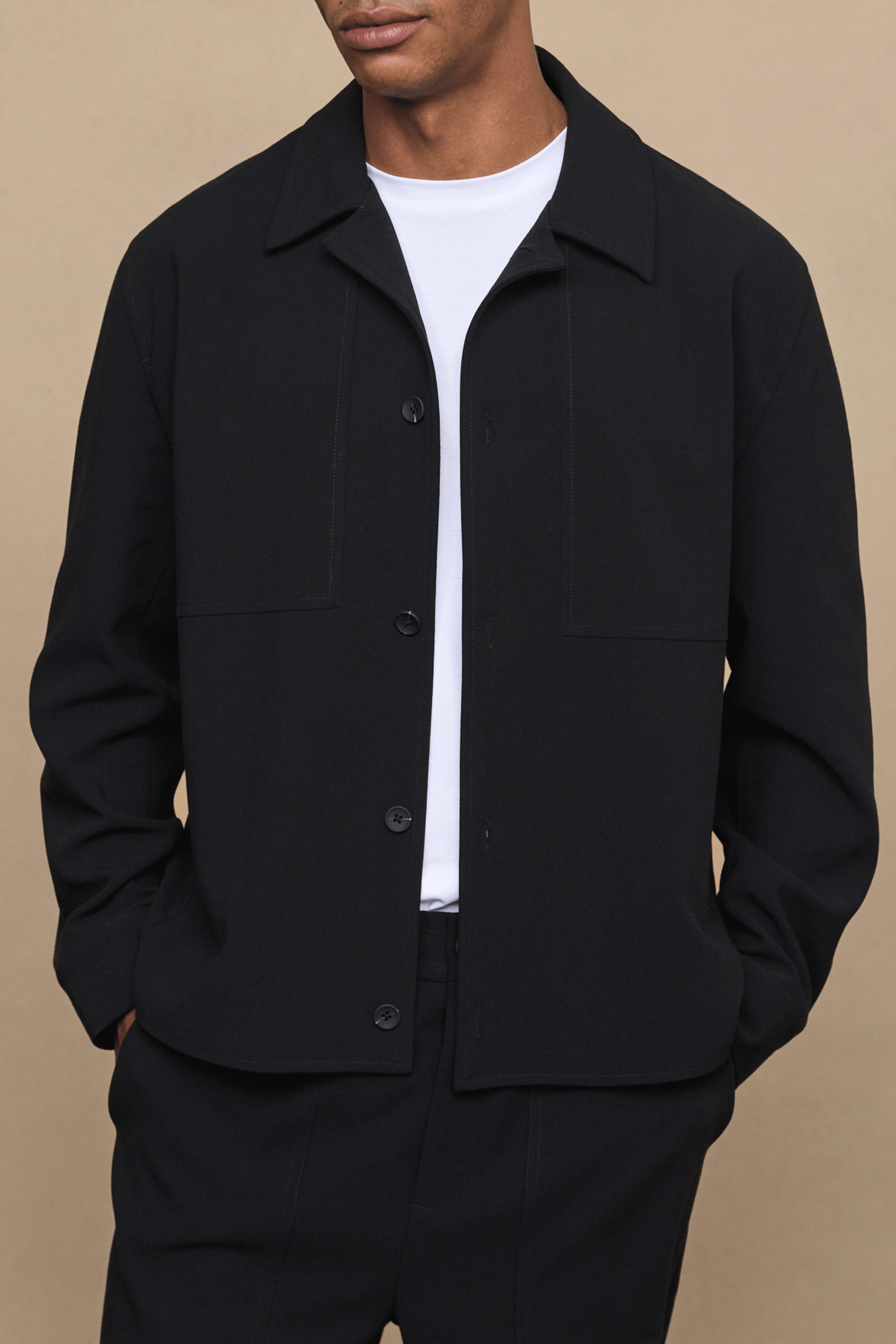 Julien Relaxed Panelled Jacket - Black