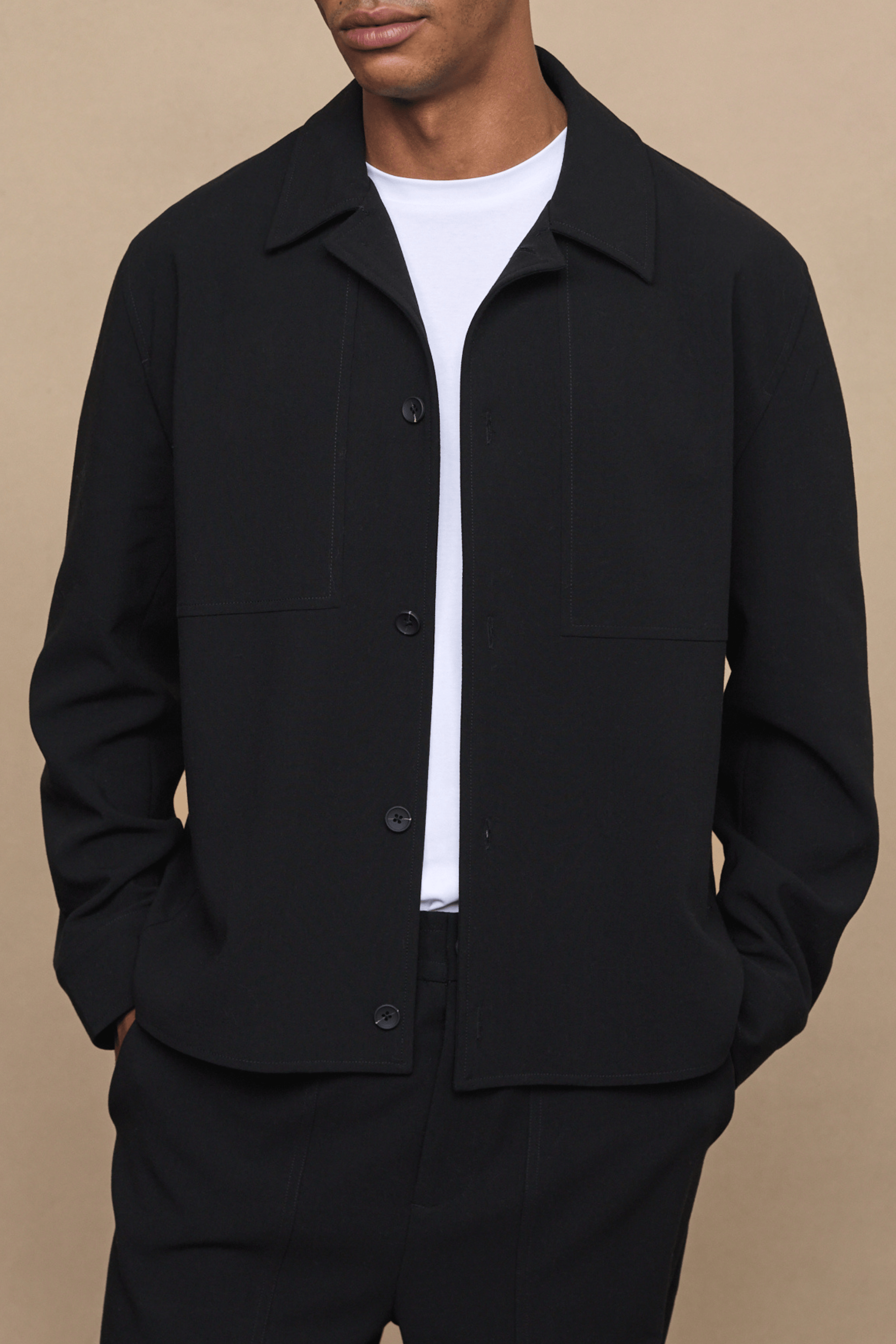 Julien Relaxed Panelled Jacket - Black