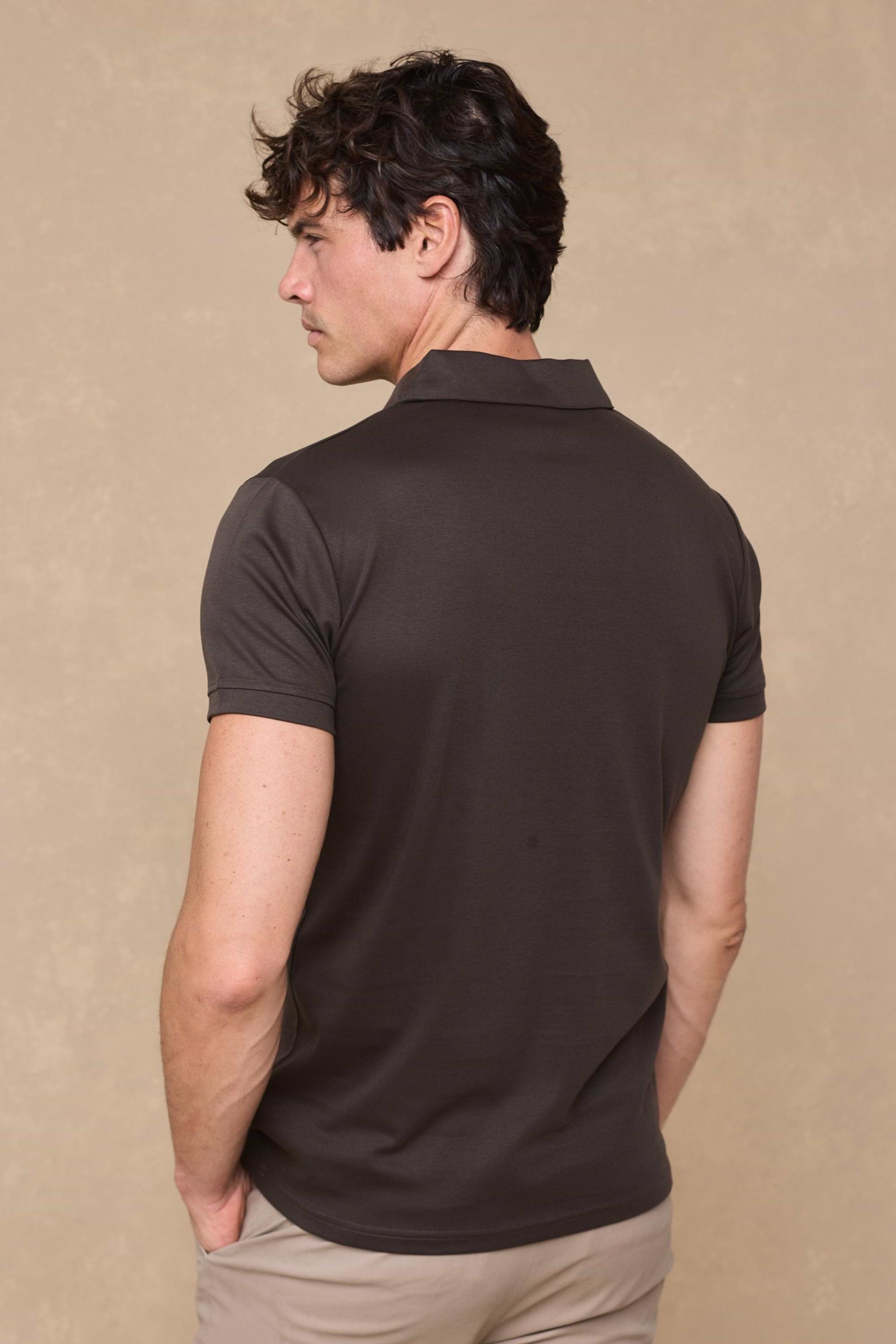 Santi Mercerised Polo Shirt - Brown