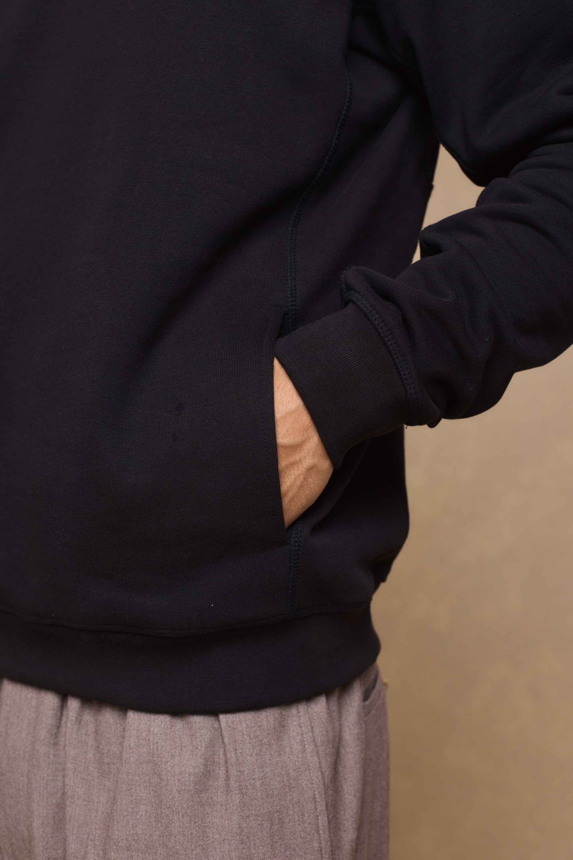 Axel Relaxed Panelled Hoodie - Black