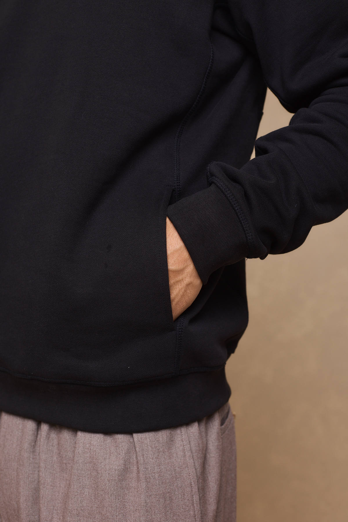 Axel Relaxed Panelled Hoodie - Black