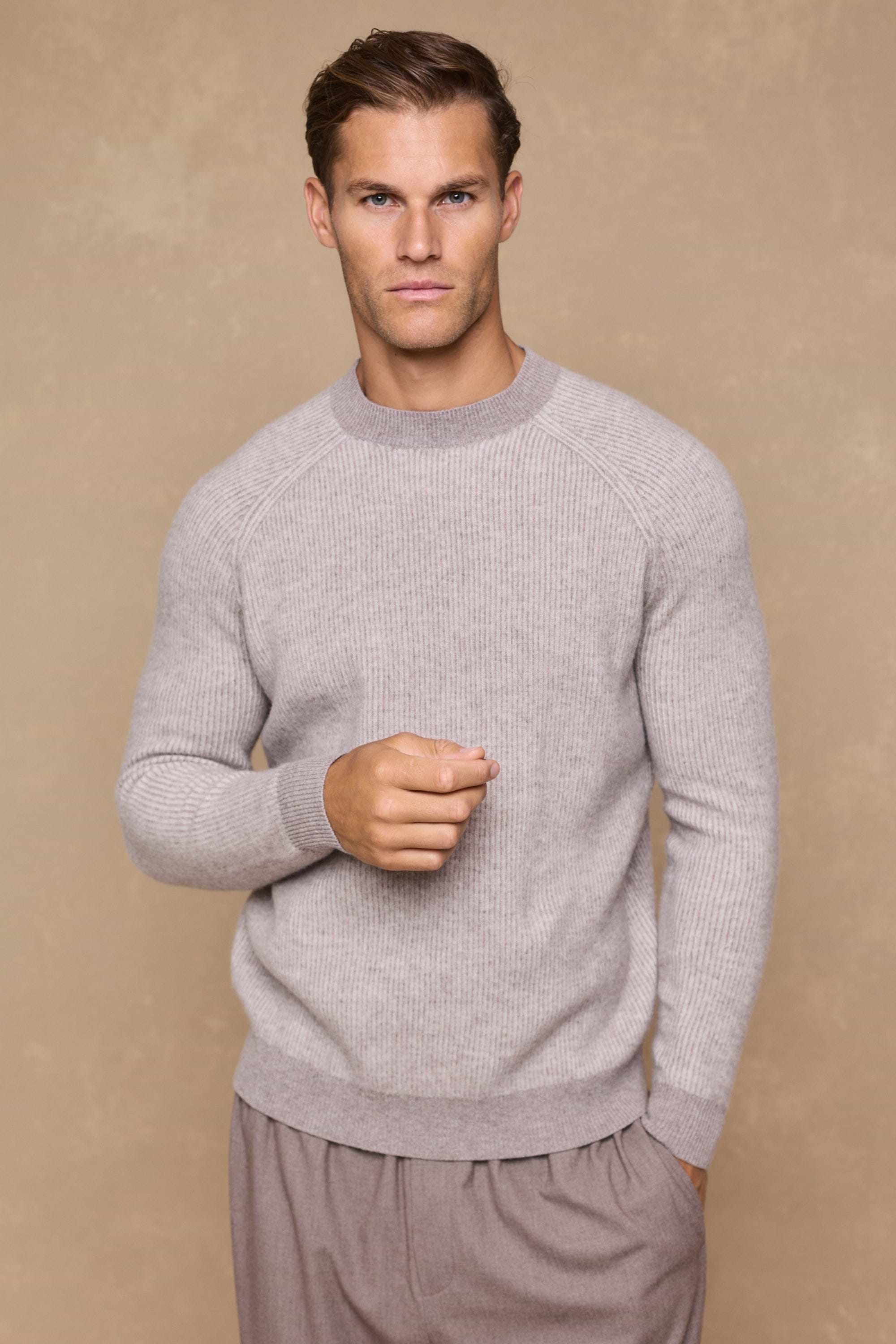 Orien Crew Neck Jumper - Oatmeal Marl