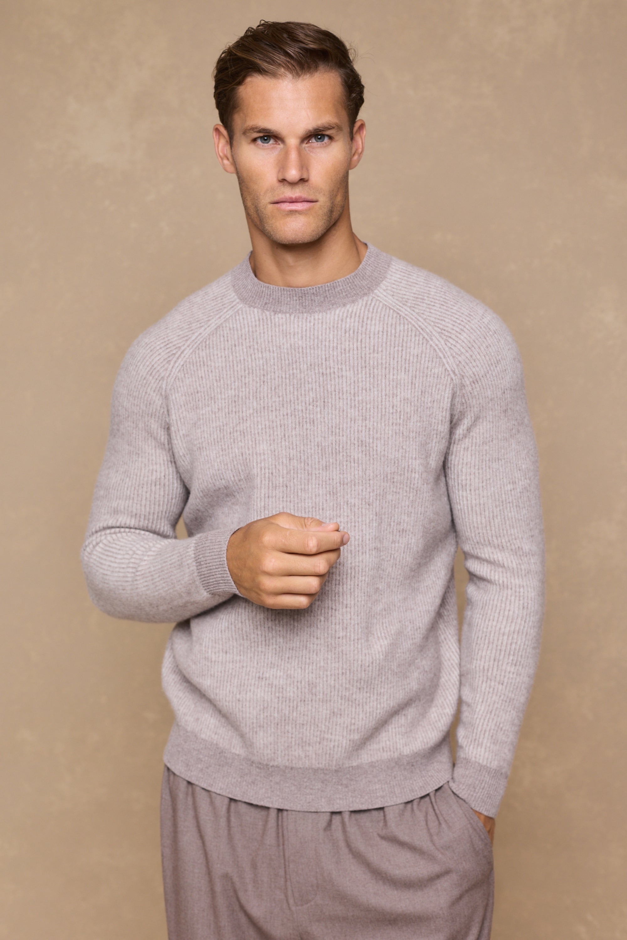 Orien Crew Neck Jumper - Oatmeal Marl