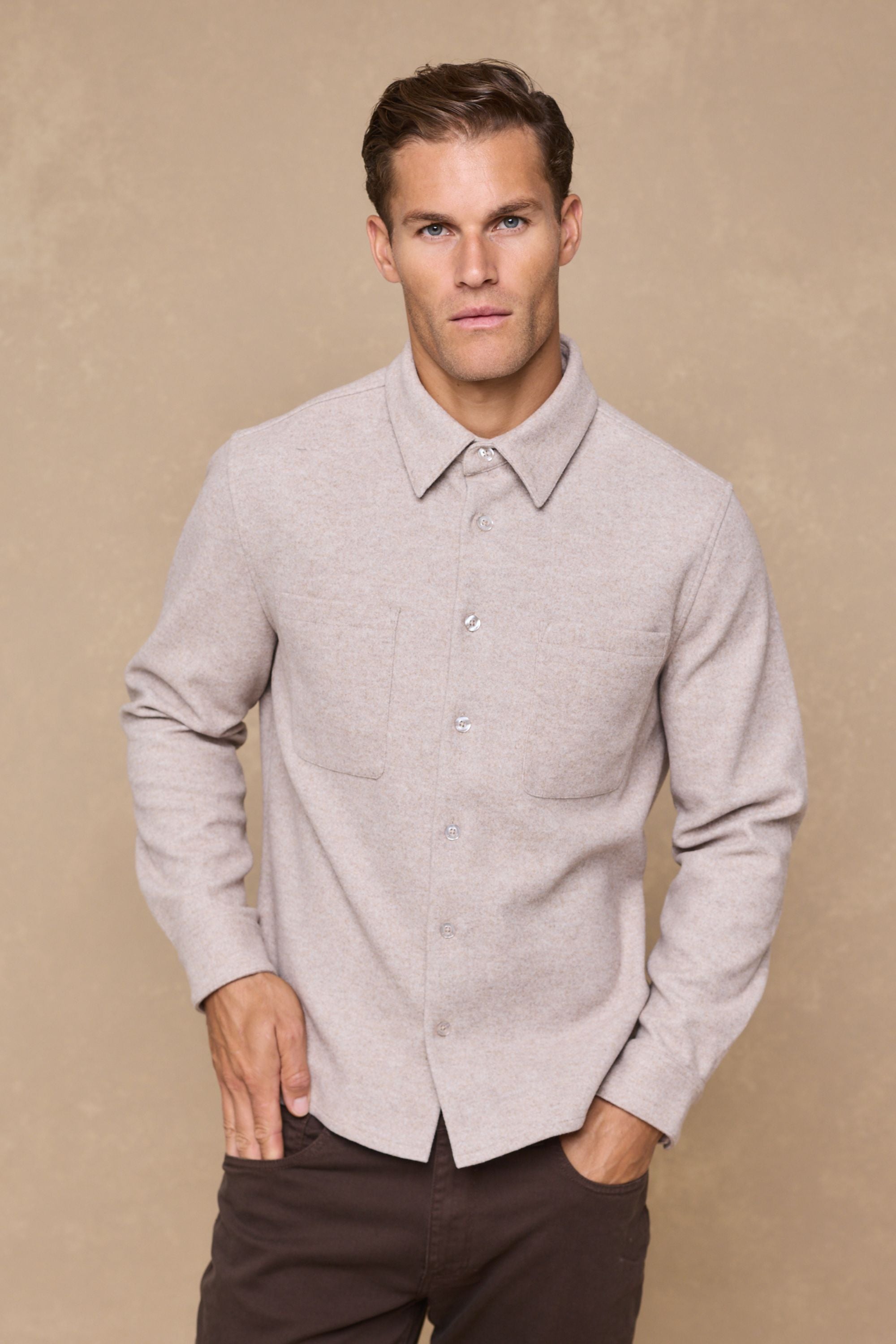 Leonardo Melton Shirt - Oatmeal