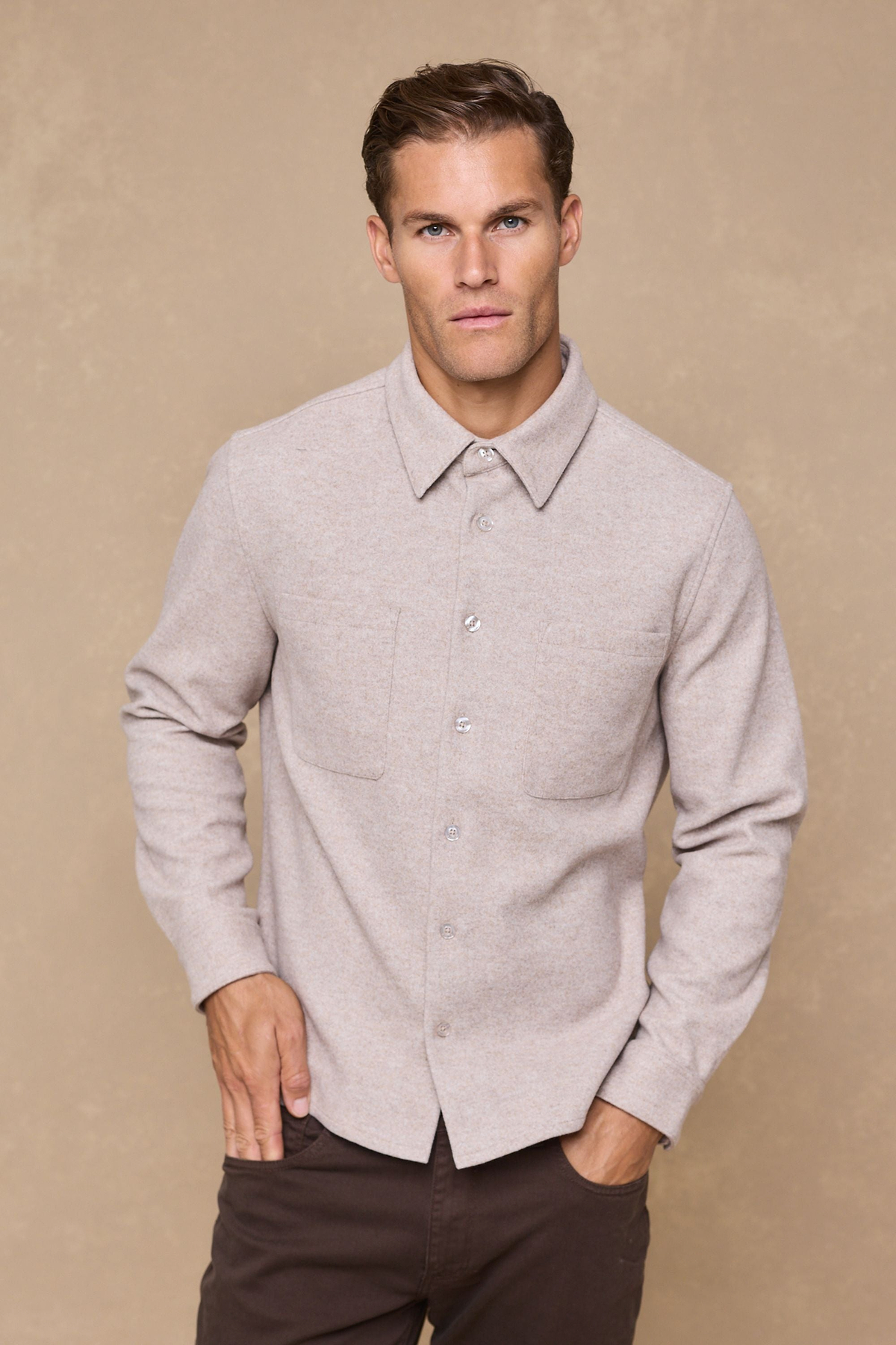Leonardo Melton Shirt - Oatmeal