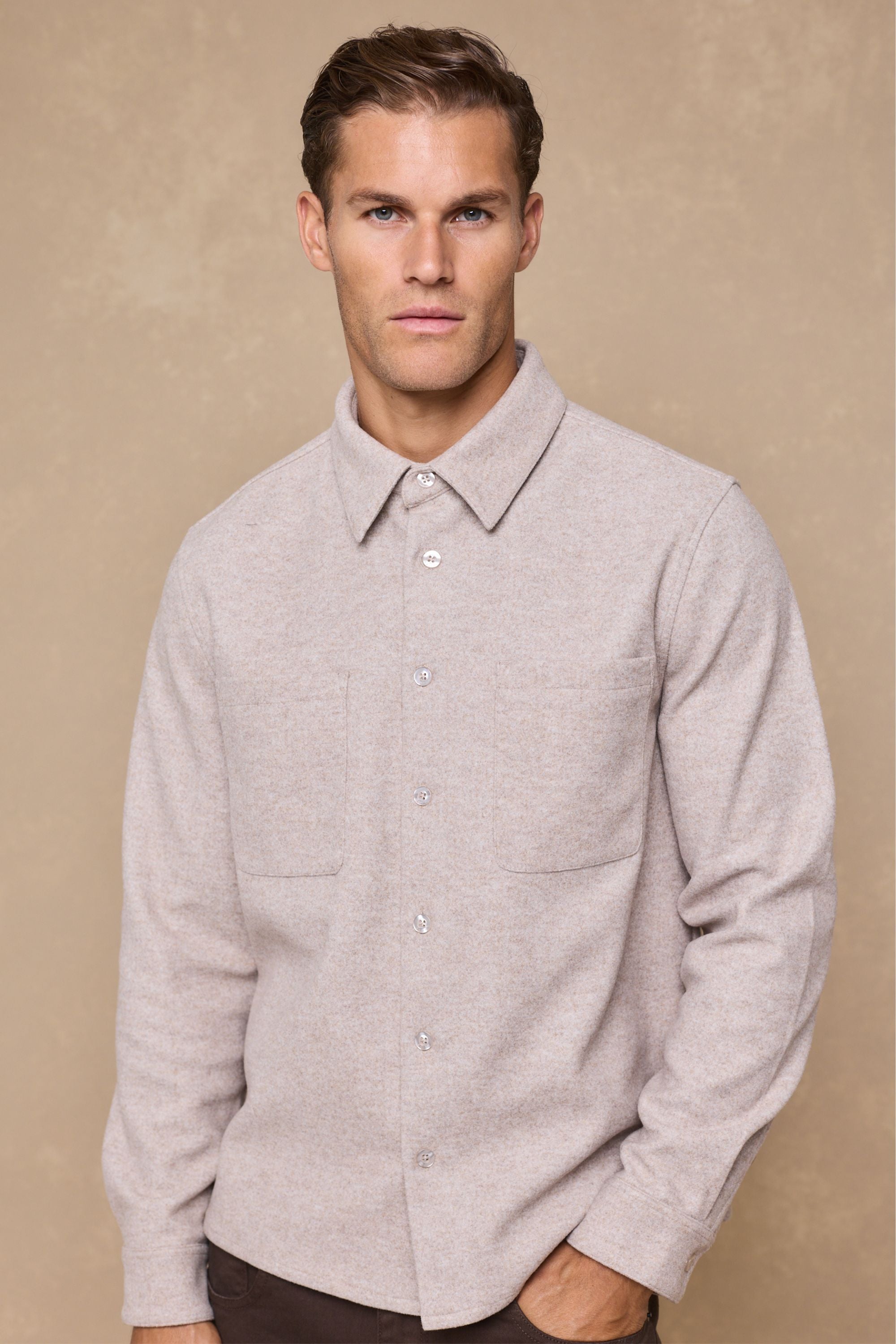 Leonardo Melton Shirt - Oatmeal