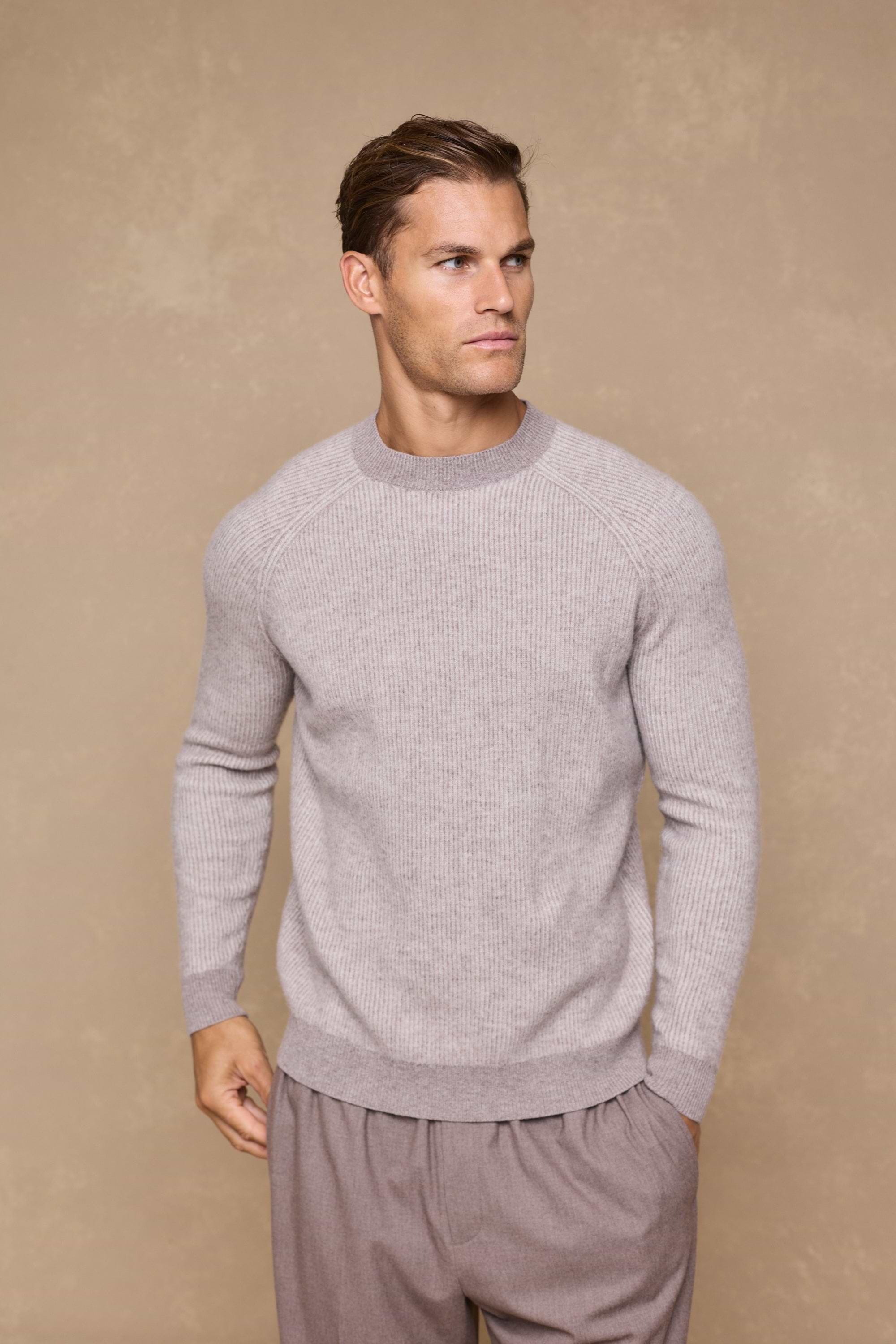 Orien Crew Neck Jumper - Oatmeal Marl