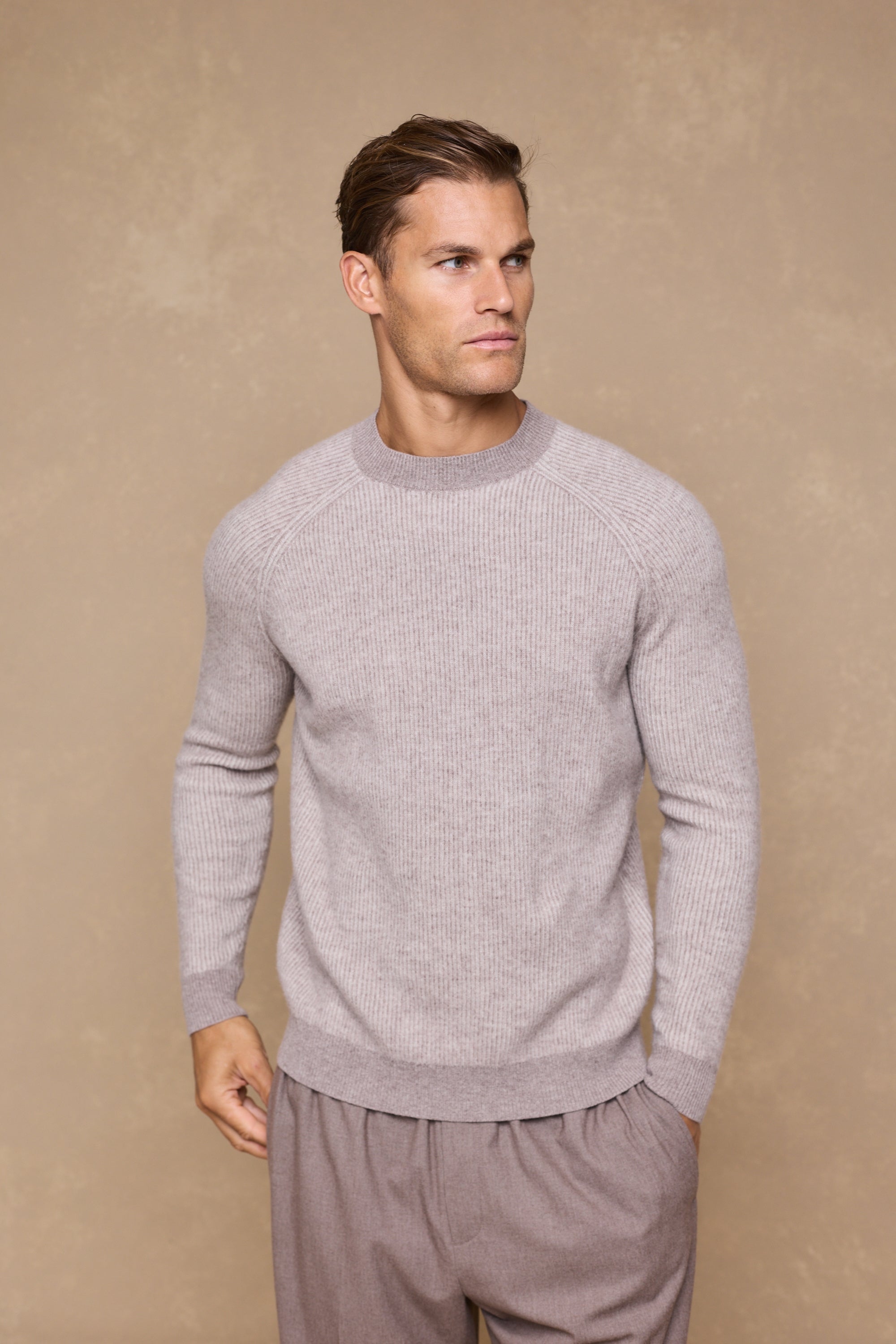 Orien Crew Neck Jumper - Oatmeal Marl