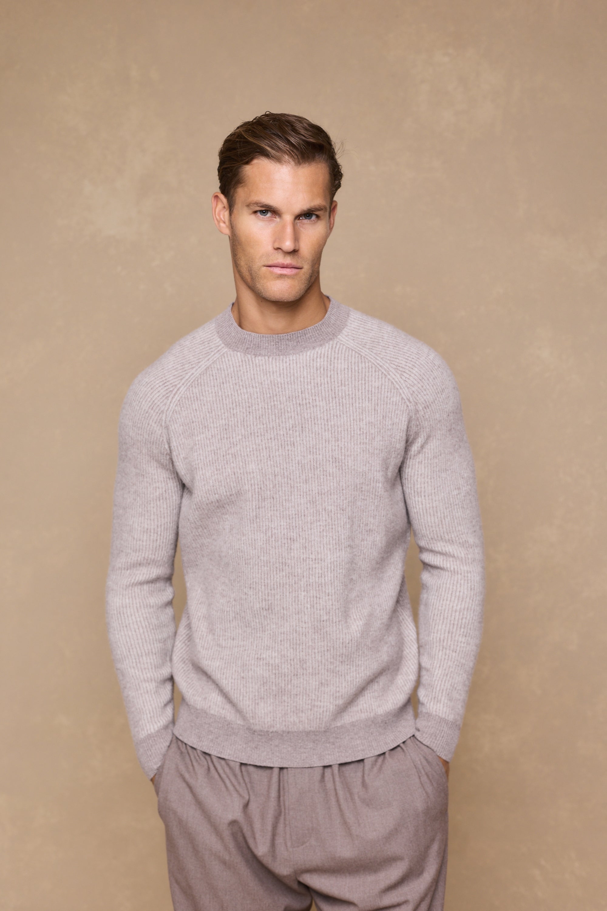 Orien Crew Neck Jumper - Oatmeal Marl