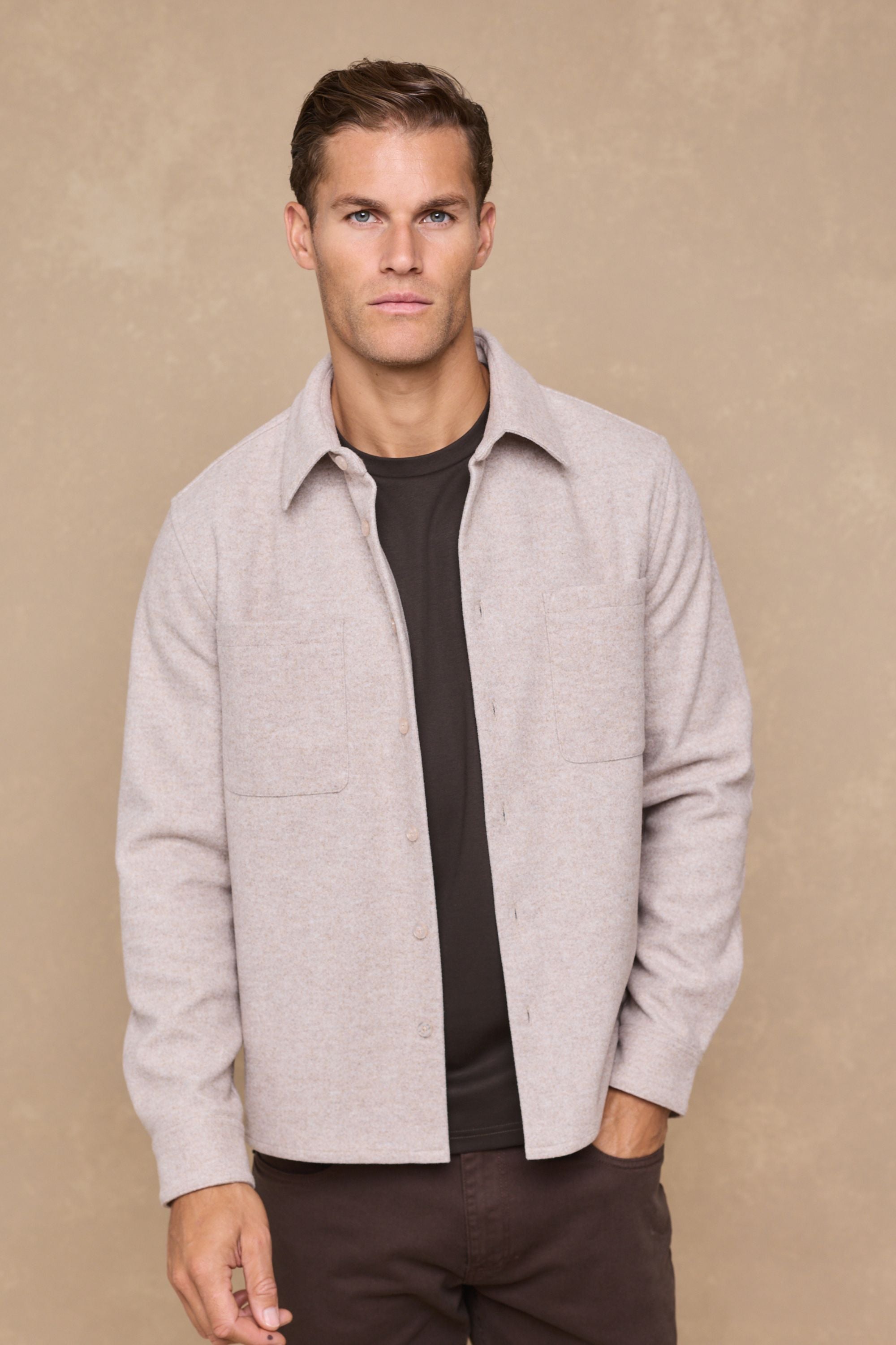 Leonardo Melton Shirt - Oatmeal