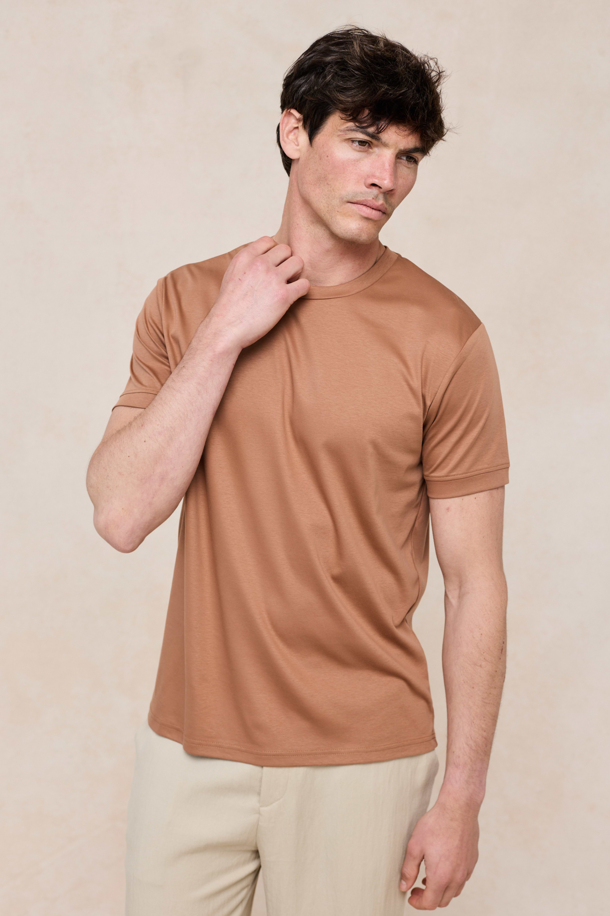 Luxe Mercerised T-Shirt - Rust Orange