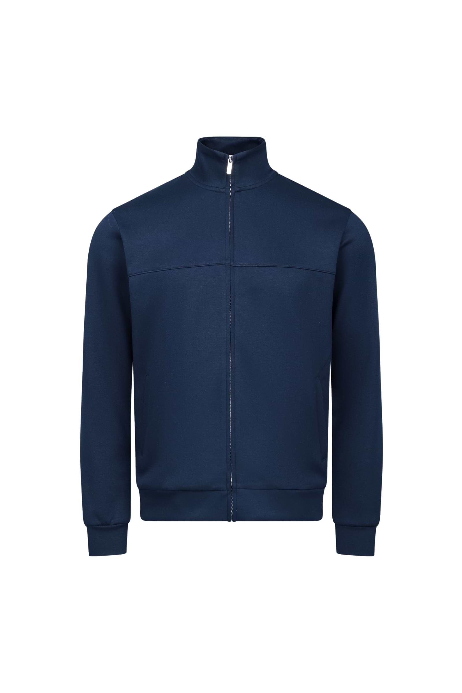 Luxe Zip Through Jacket - Navy