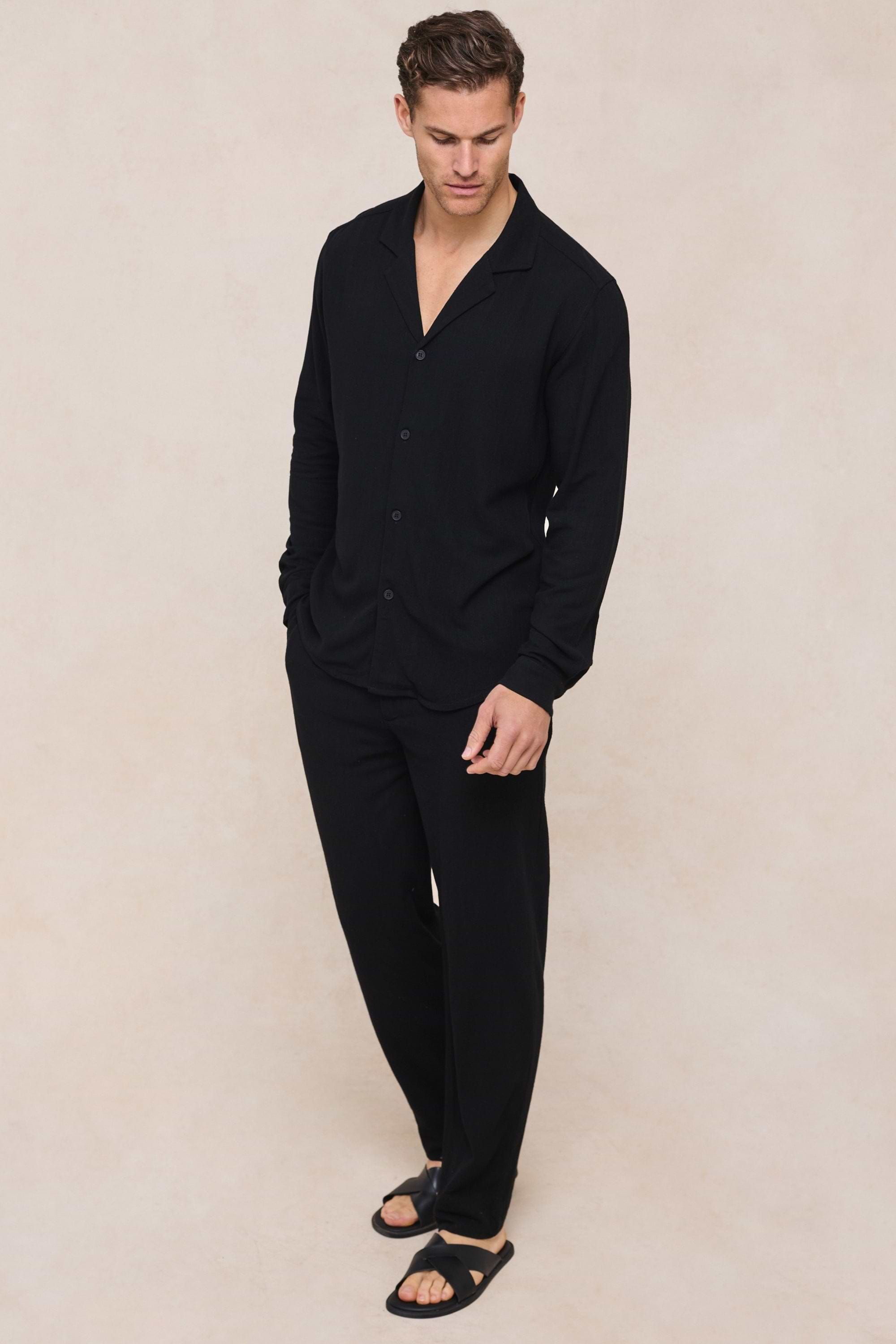 Cami Linen Straight Leg Trouser - Black