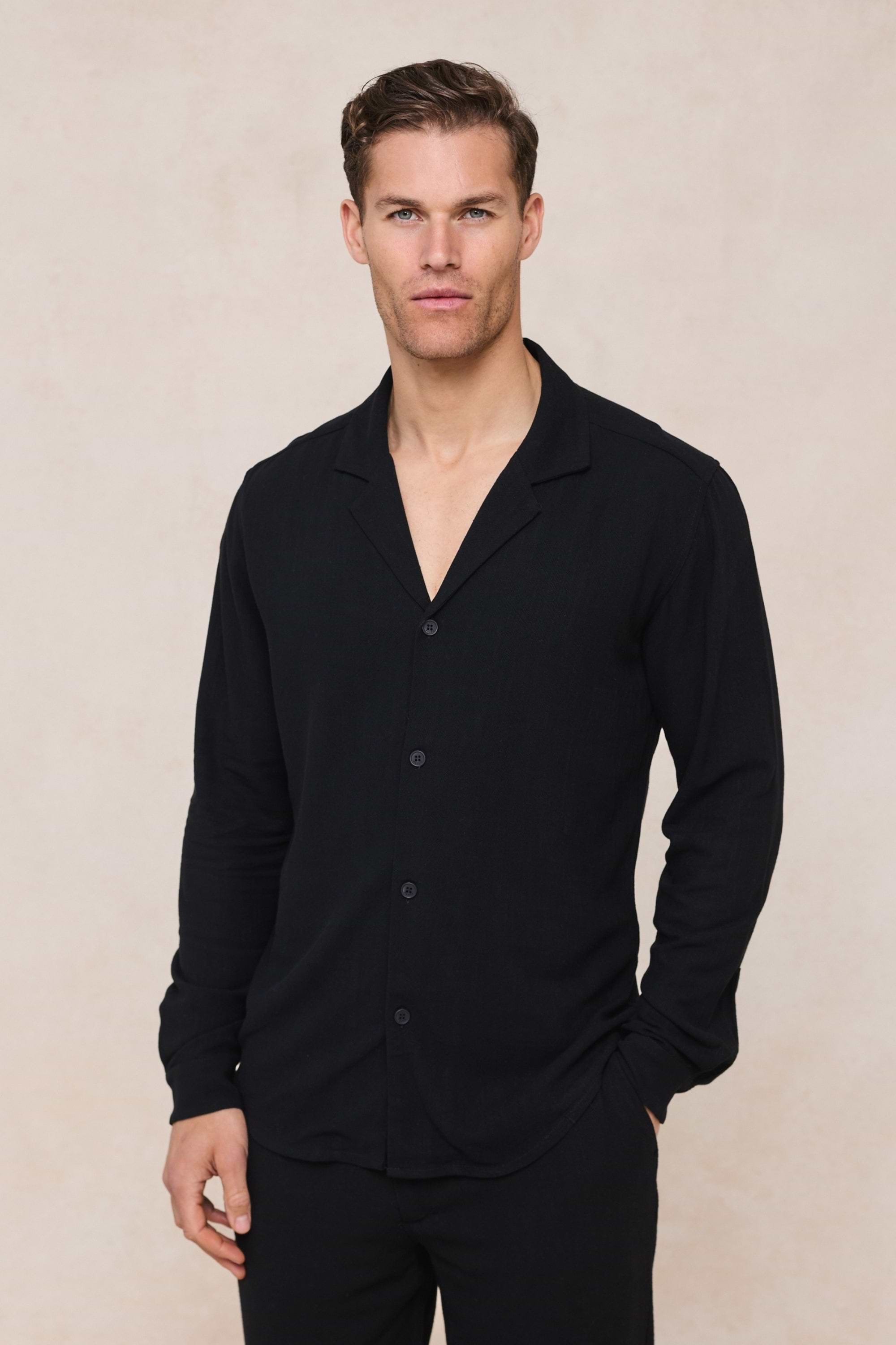 Cami Linen Shirt - Black