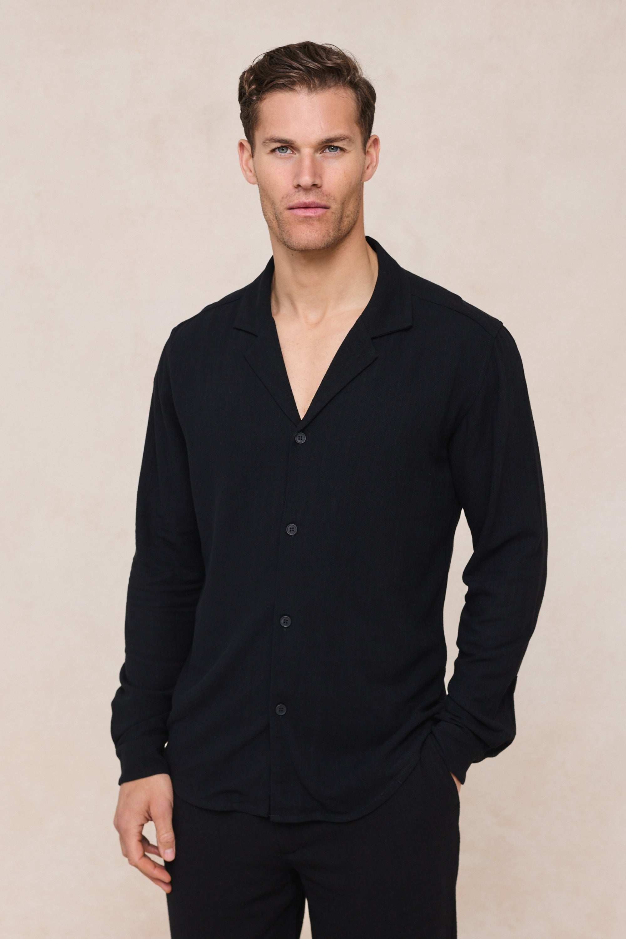 Cami Linen Shirt - Black