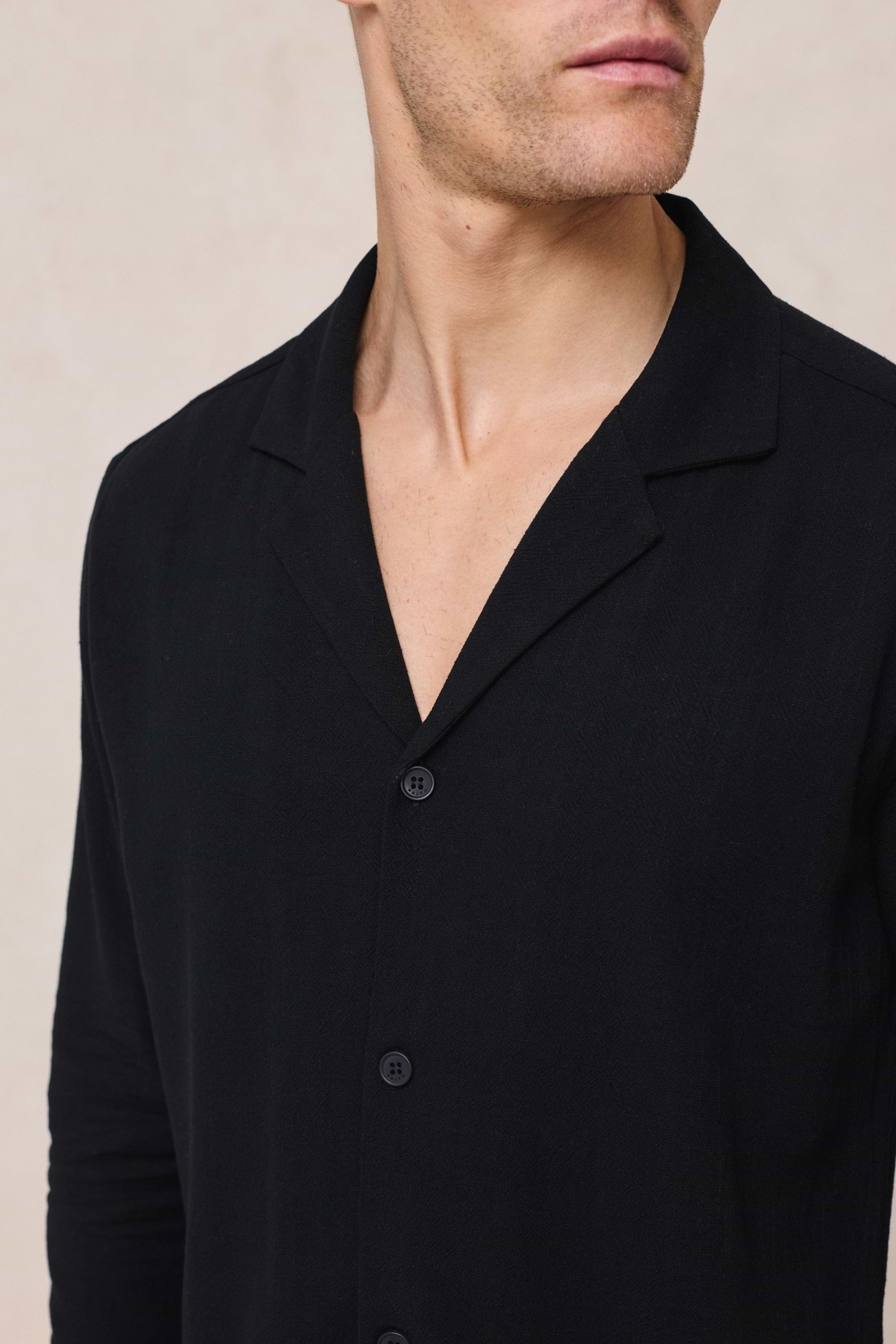 Cami Linen Shirt - Black