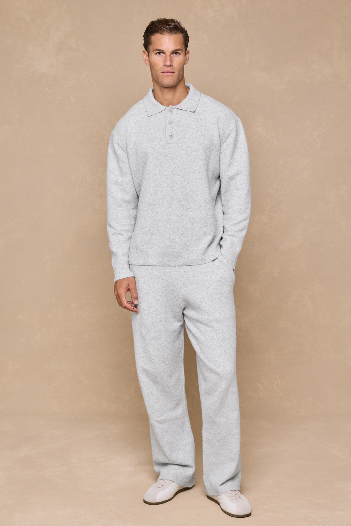 Otto Knitted Trousers - Grey Marl