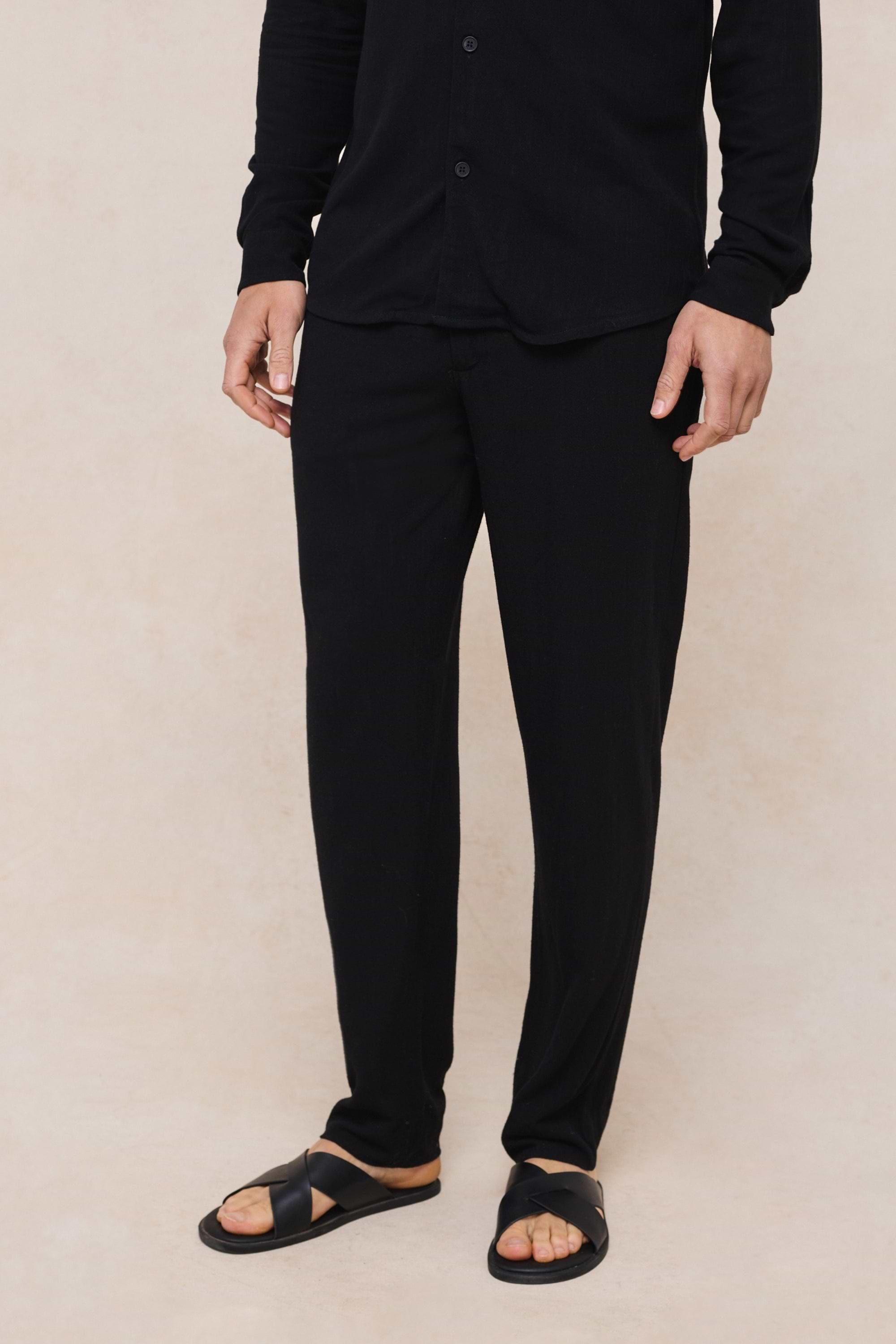 Cami Linen Straight Leg Trouser - Black