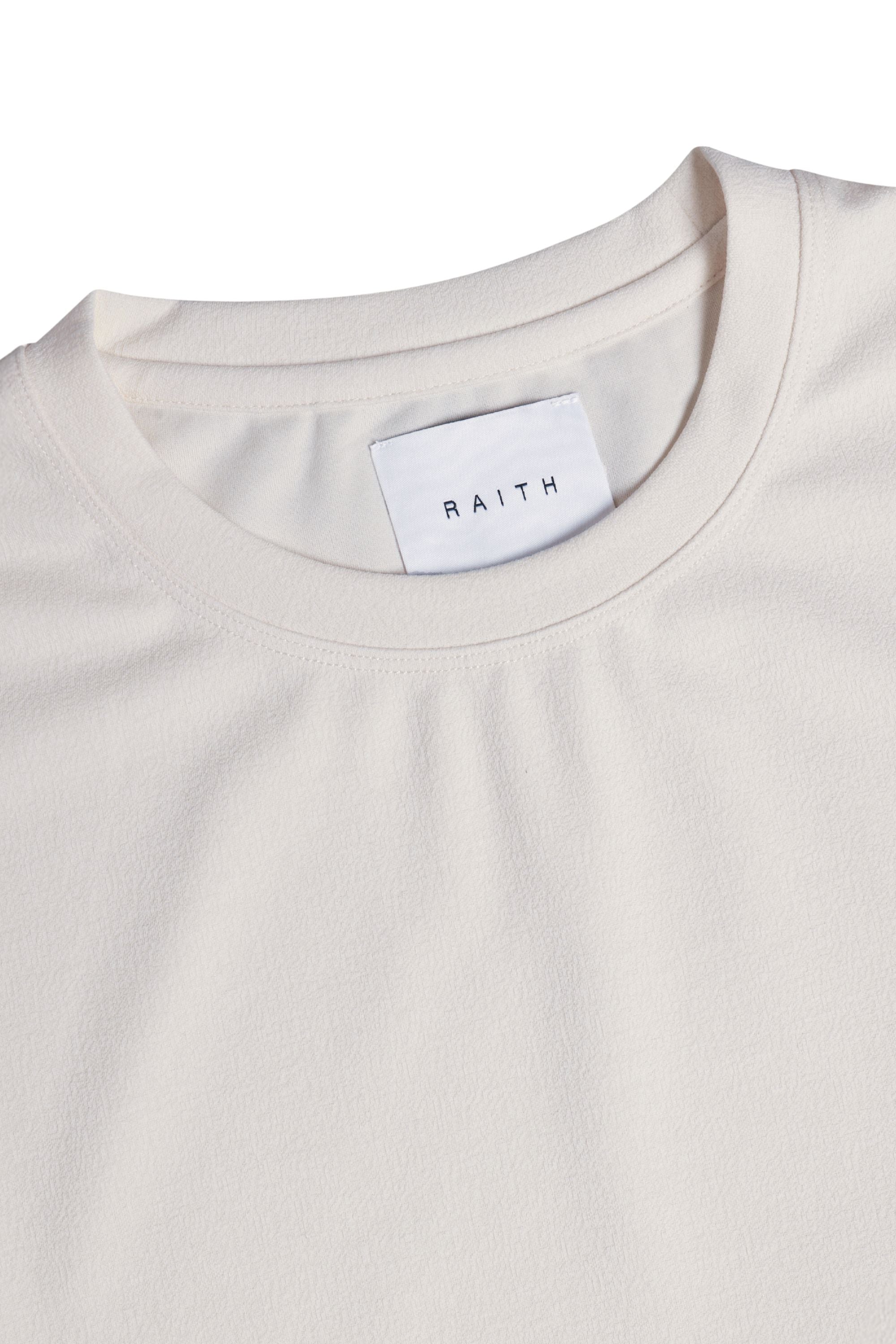 Tomas Crew Neck Crinkled Tshirt - Ecru