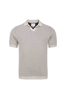 Oscar Two Tone Double Knit Polo Shirt - Neutral