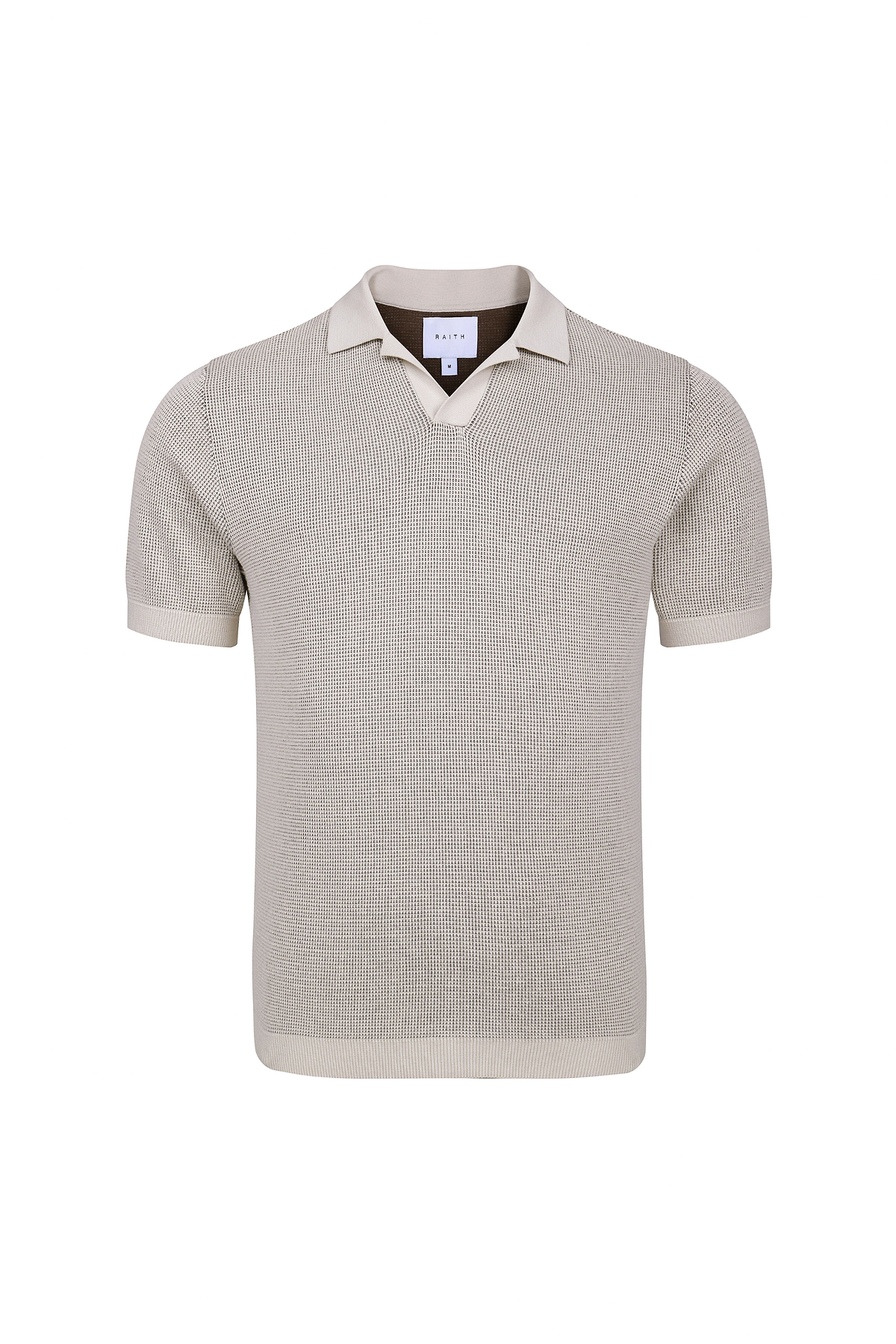 Oscar Two Tone Double Knit Polo Shirt - Neutral