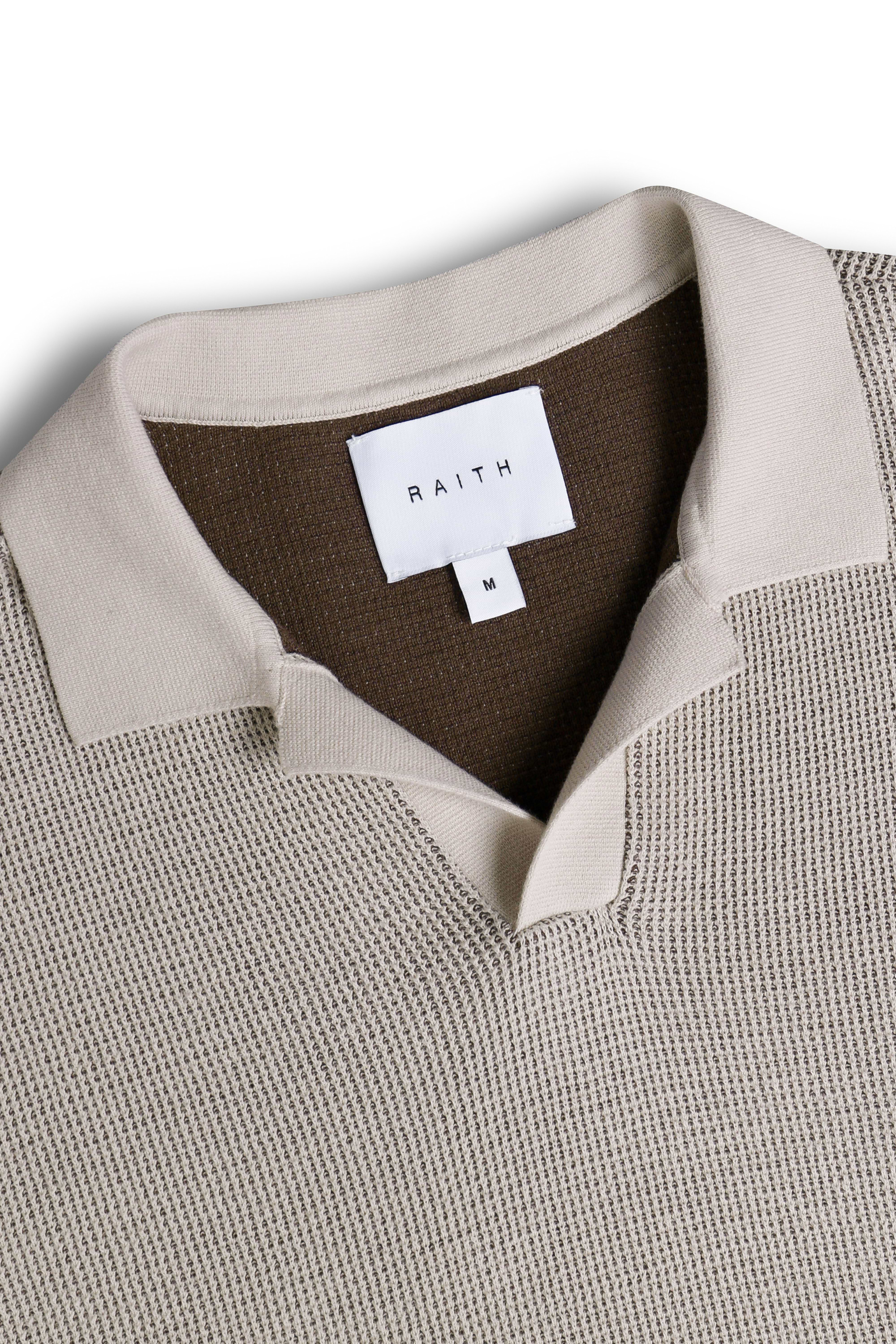 Oscar Two Tone Double Knit Polo Shirt - Neutral