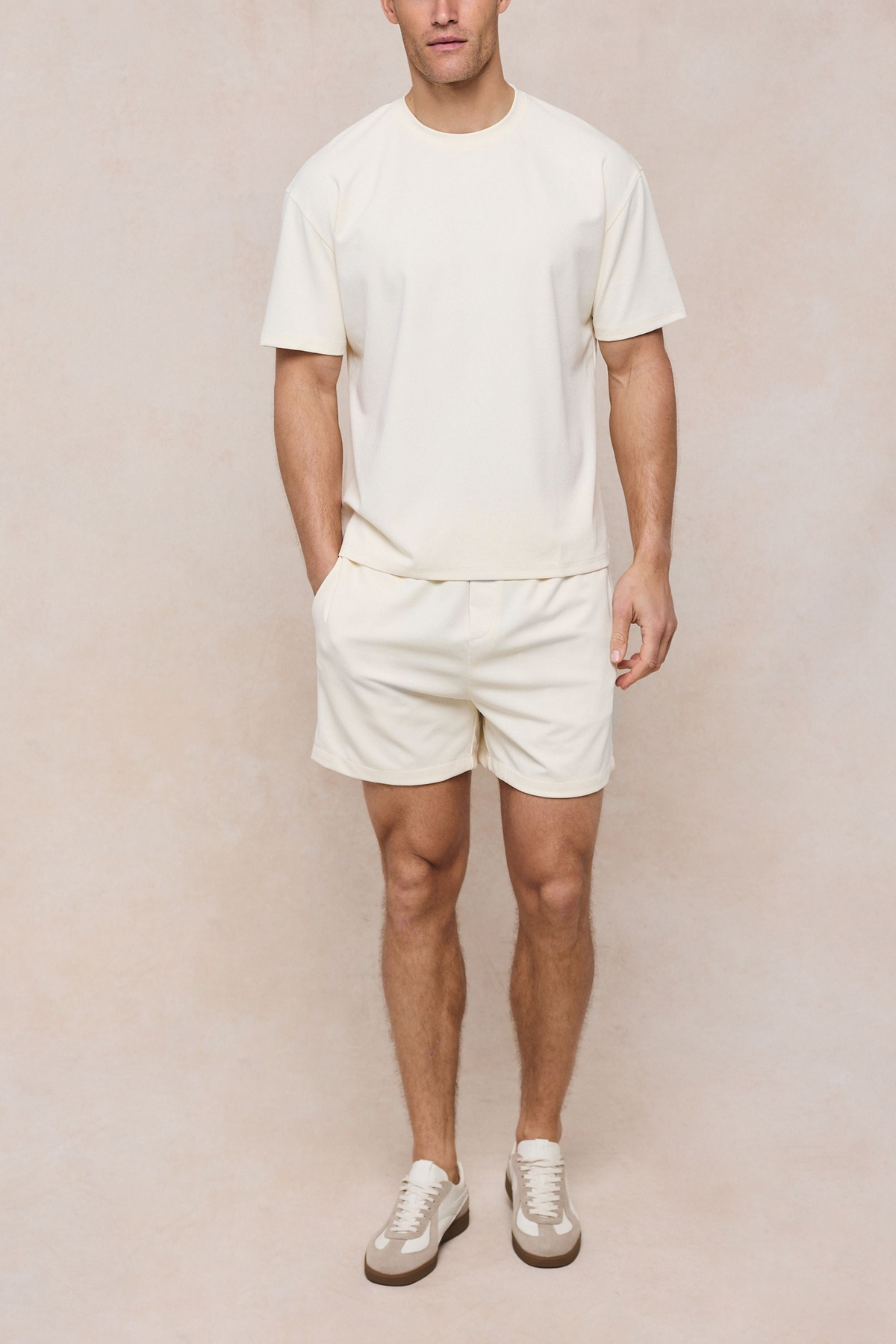 Tomas Textured Short - Ecru
