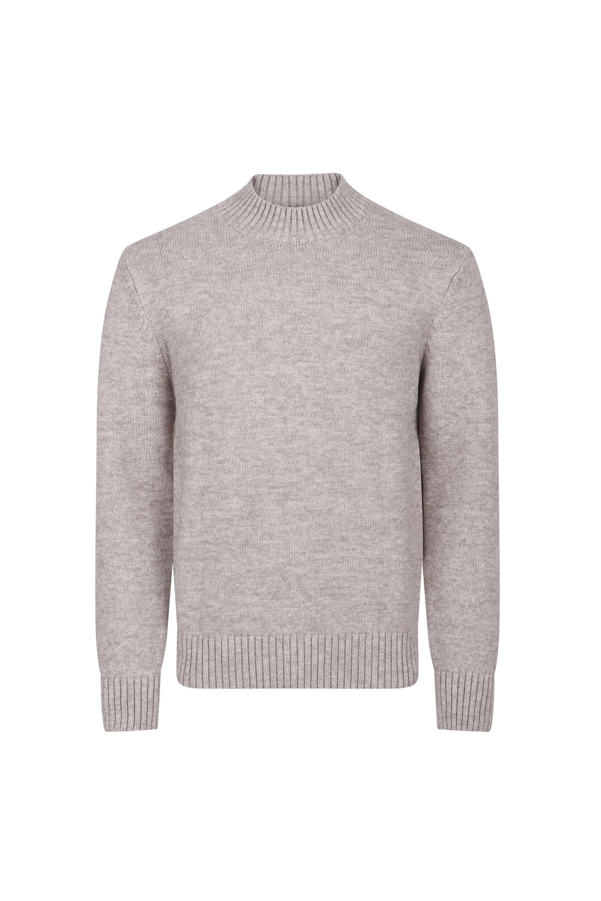 Delphi Crew Neck Knit - Light Brown Marl
