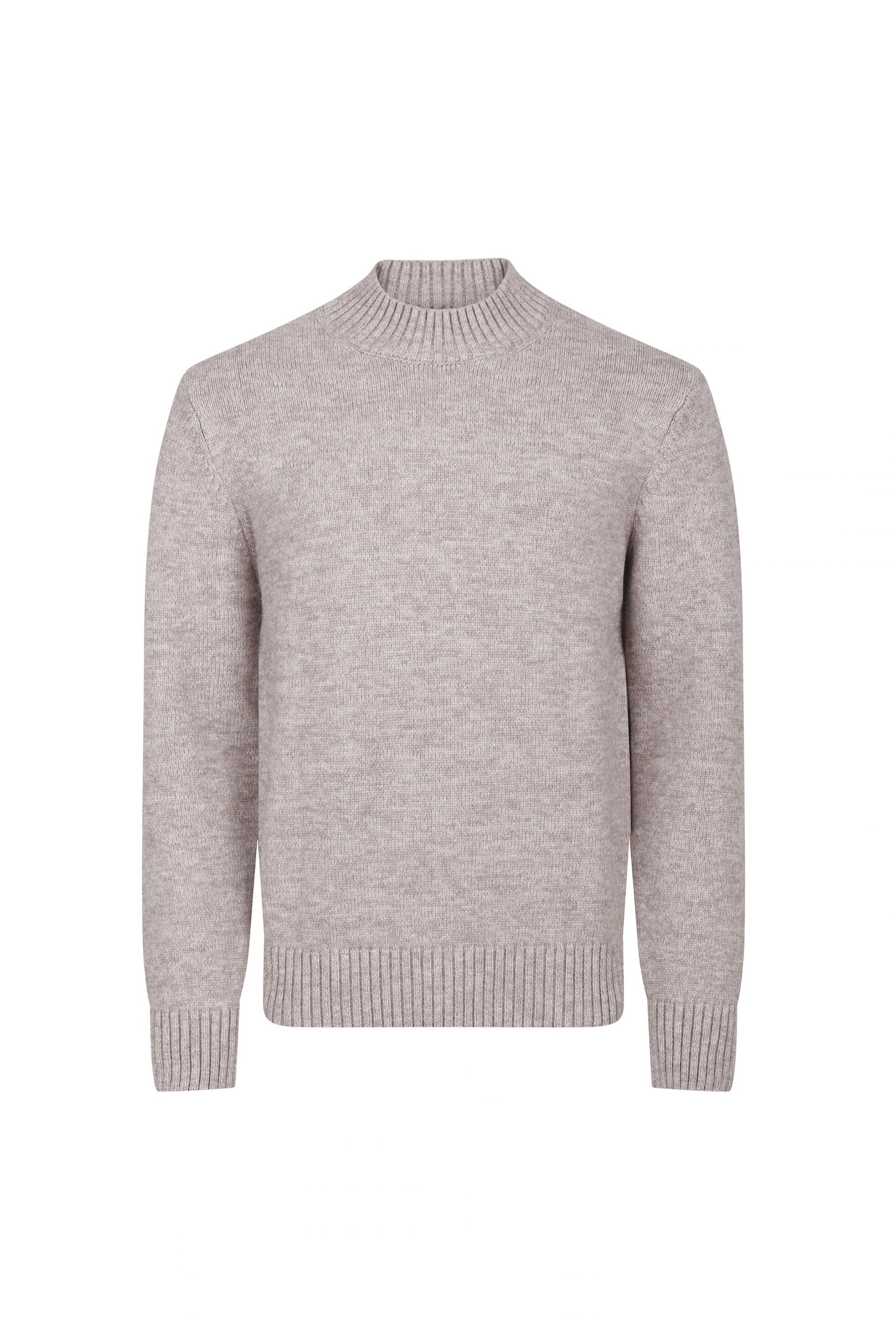 Delphi Crew Neck Knit - Light Brown Marl