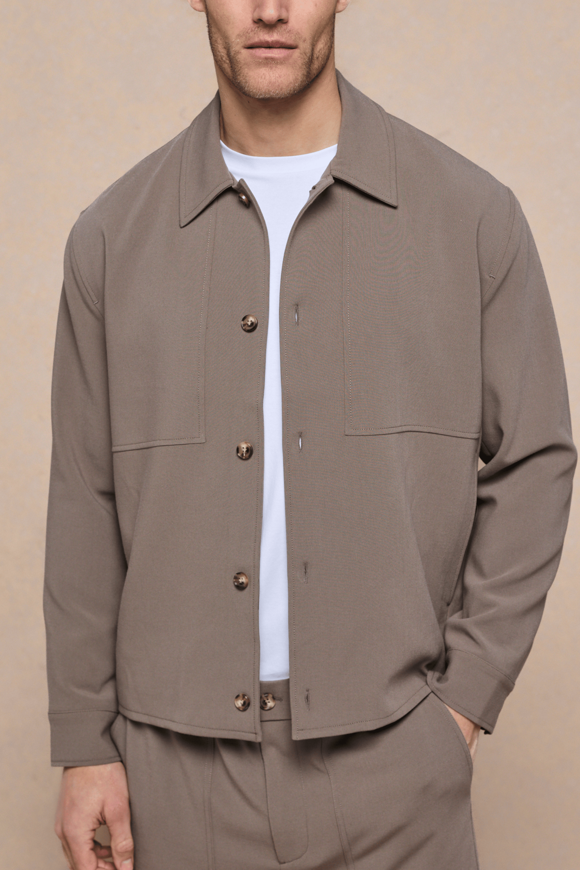 Julien Relaxed Panelled Jacket - Olive