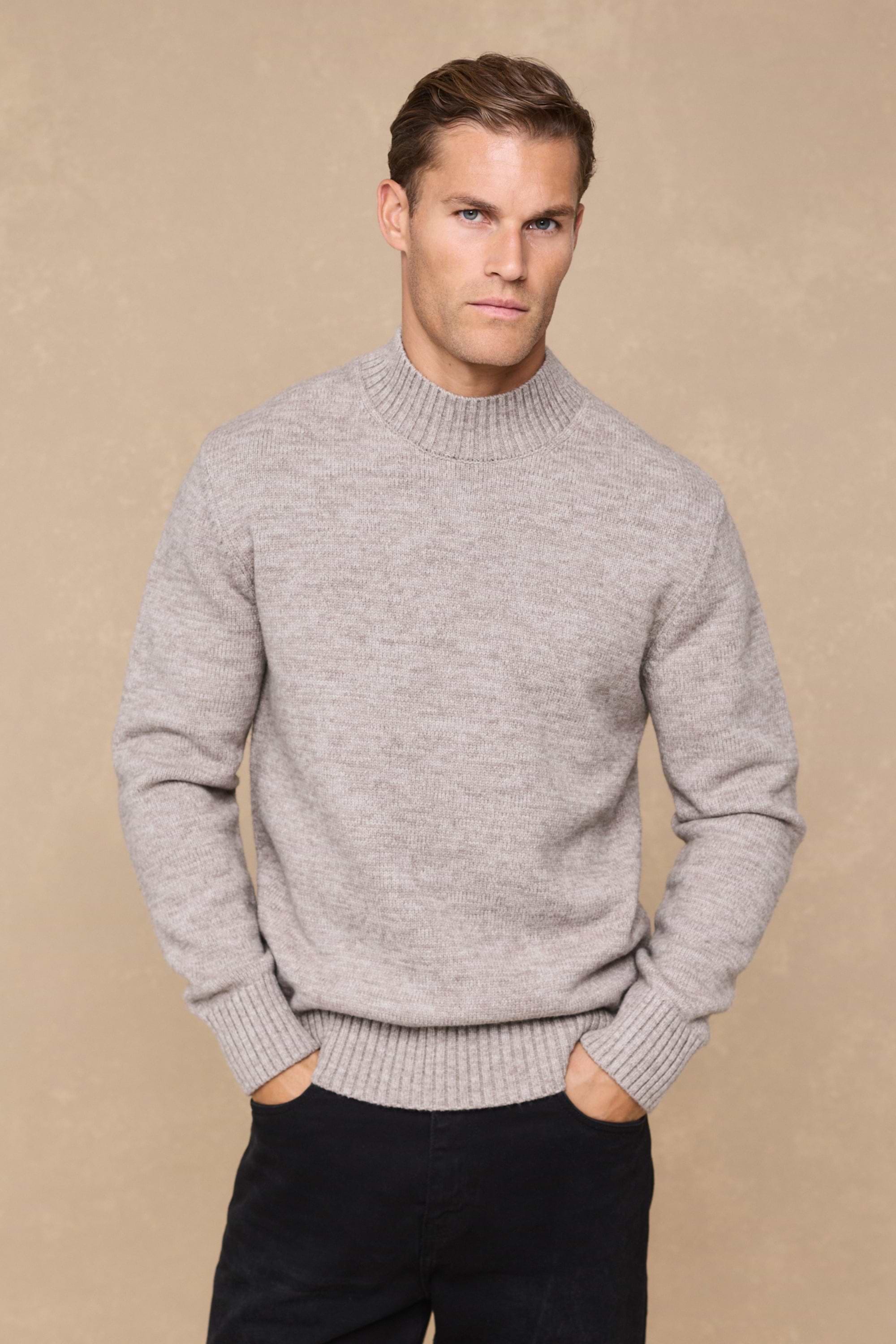 Delphi Crew Neck Knit - Light Brown Marl