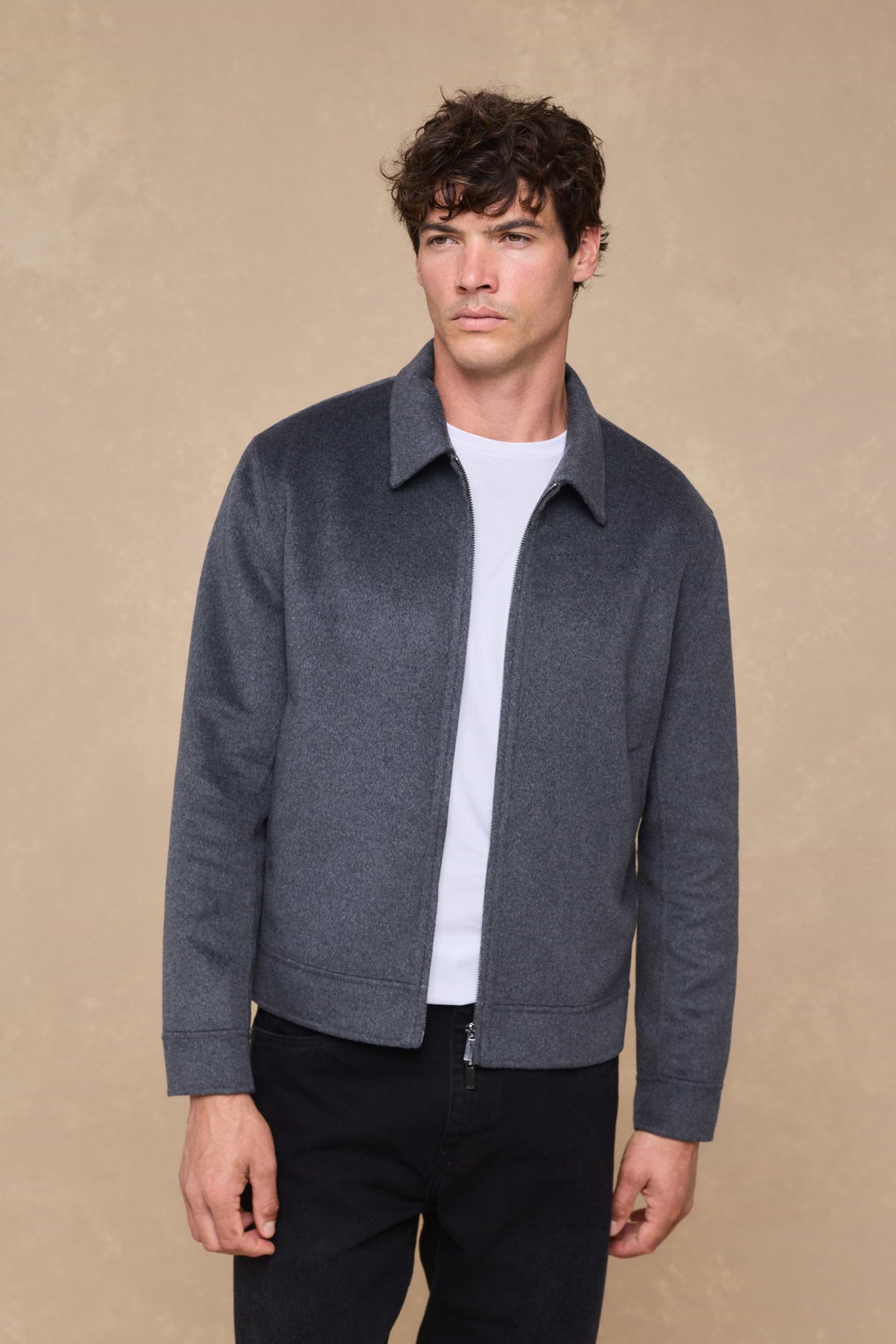 Finn Splittable Seam Zip Through Jacket - Grey Marl