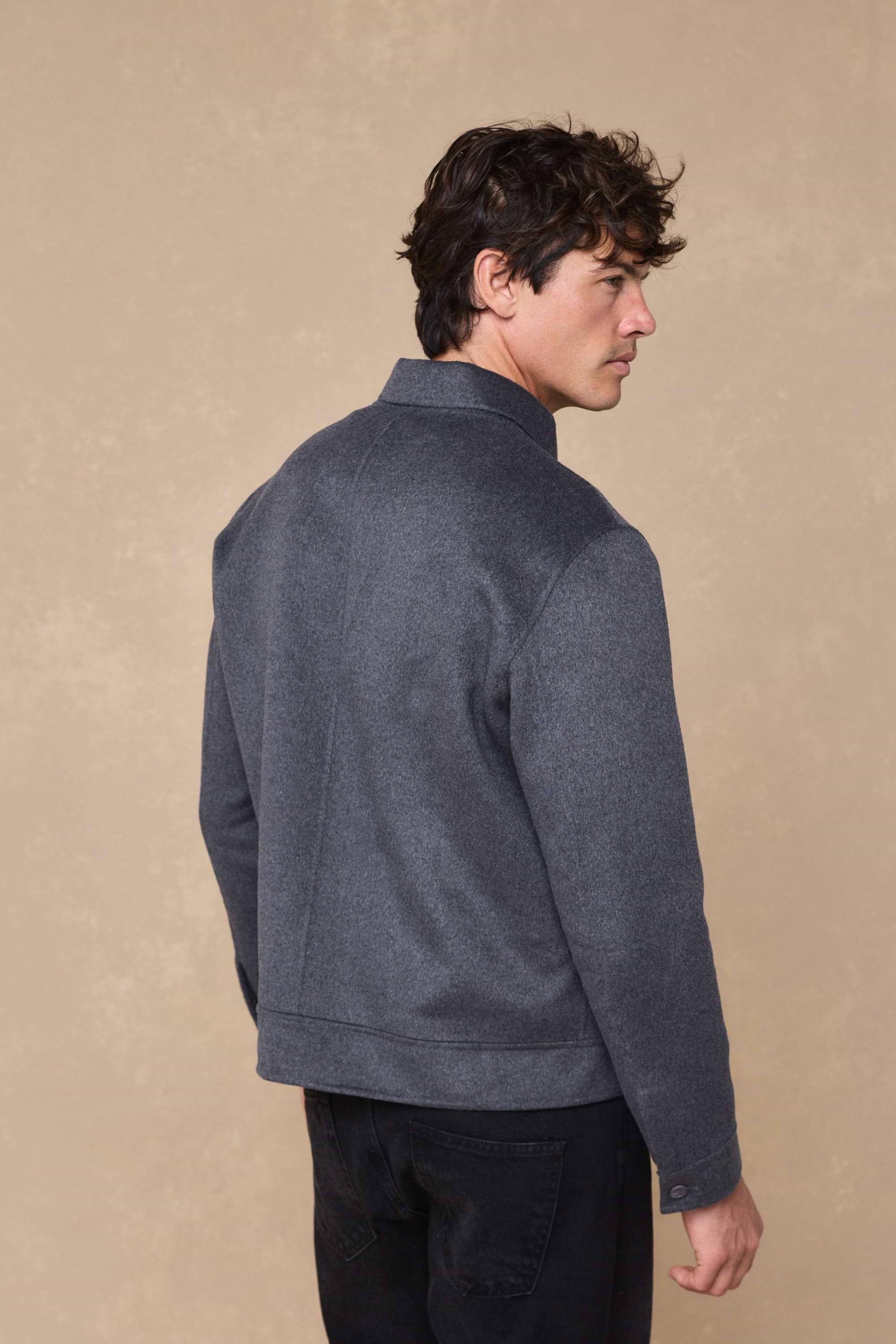 Finn Splittable Seam Zip Through Jacket - Grey Marl