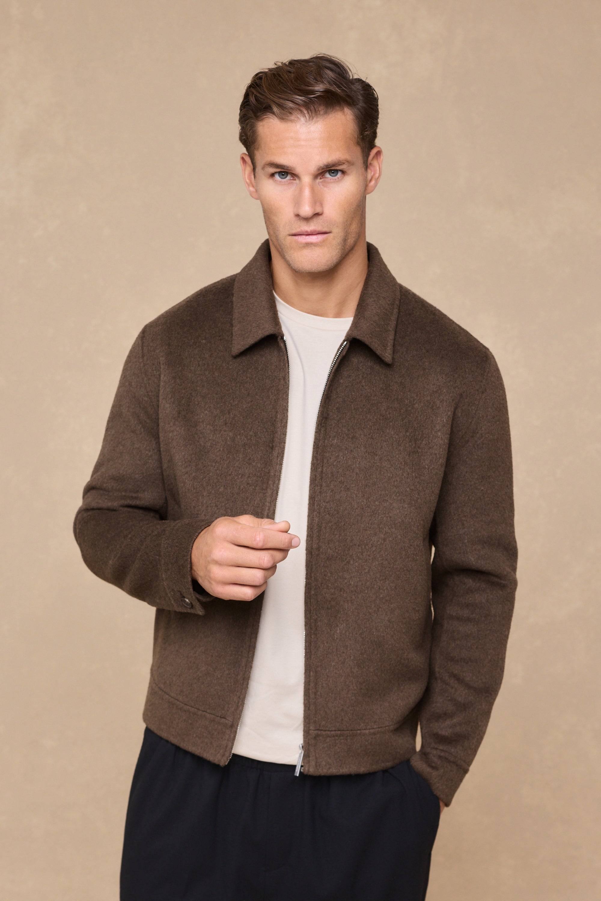Finn Splittable Seam Zip Through Jacket - Khaki