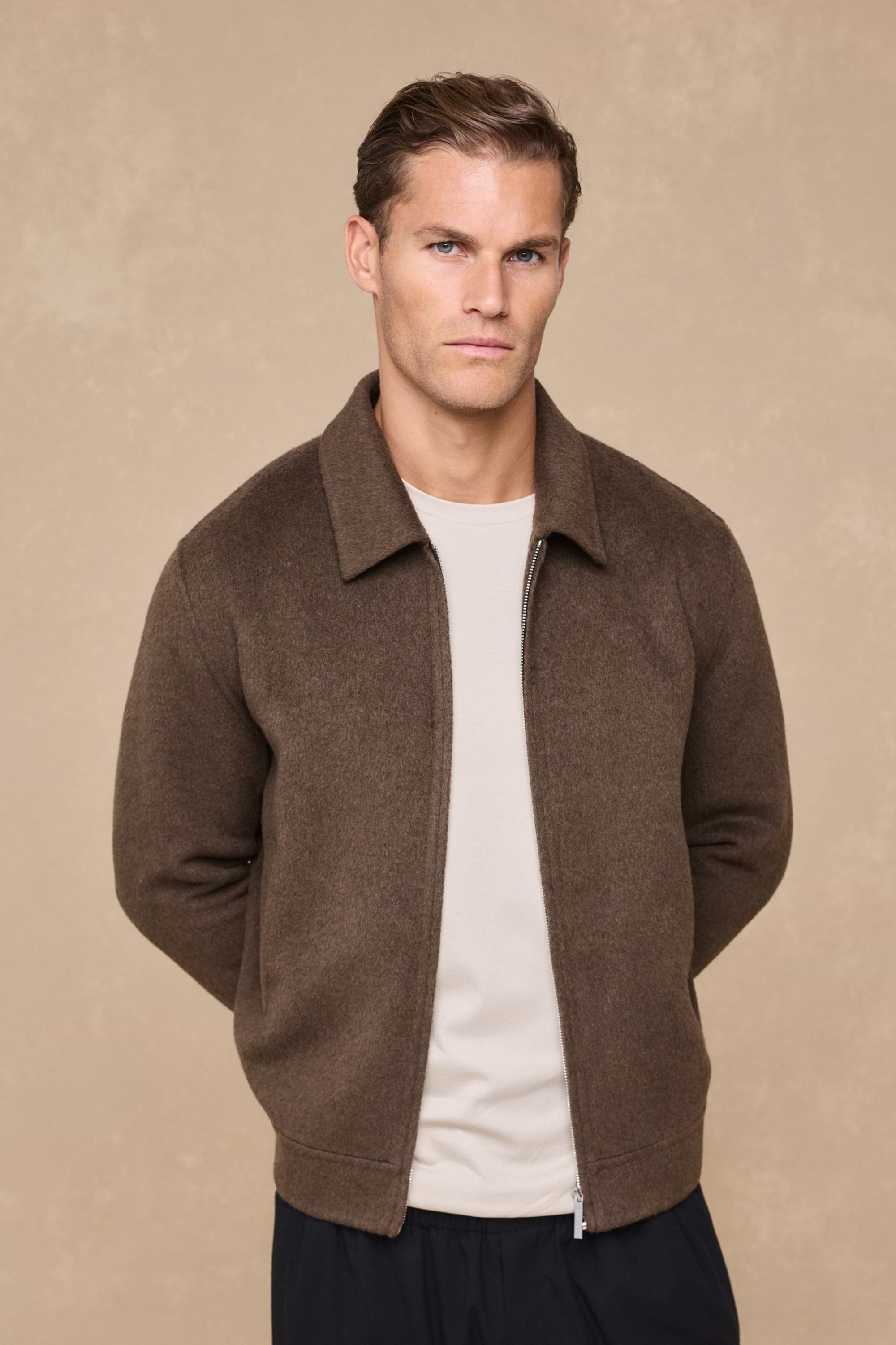Finn Splittable Seam Zip Through Jacket - Khaki